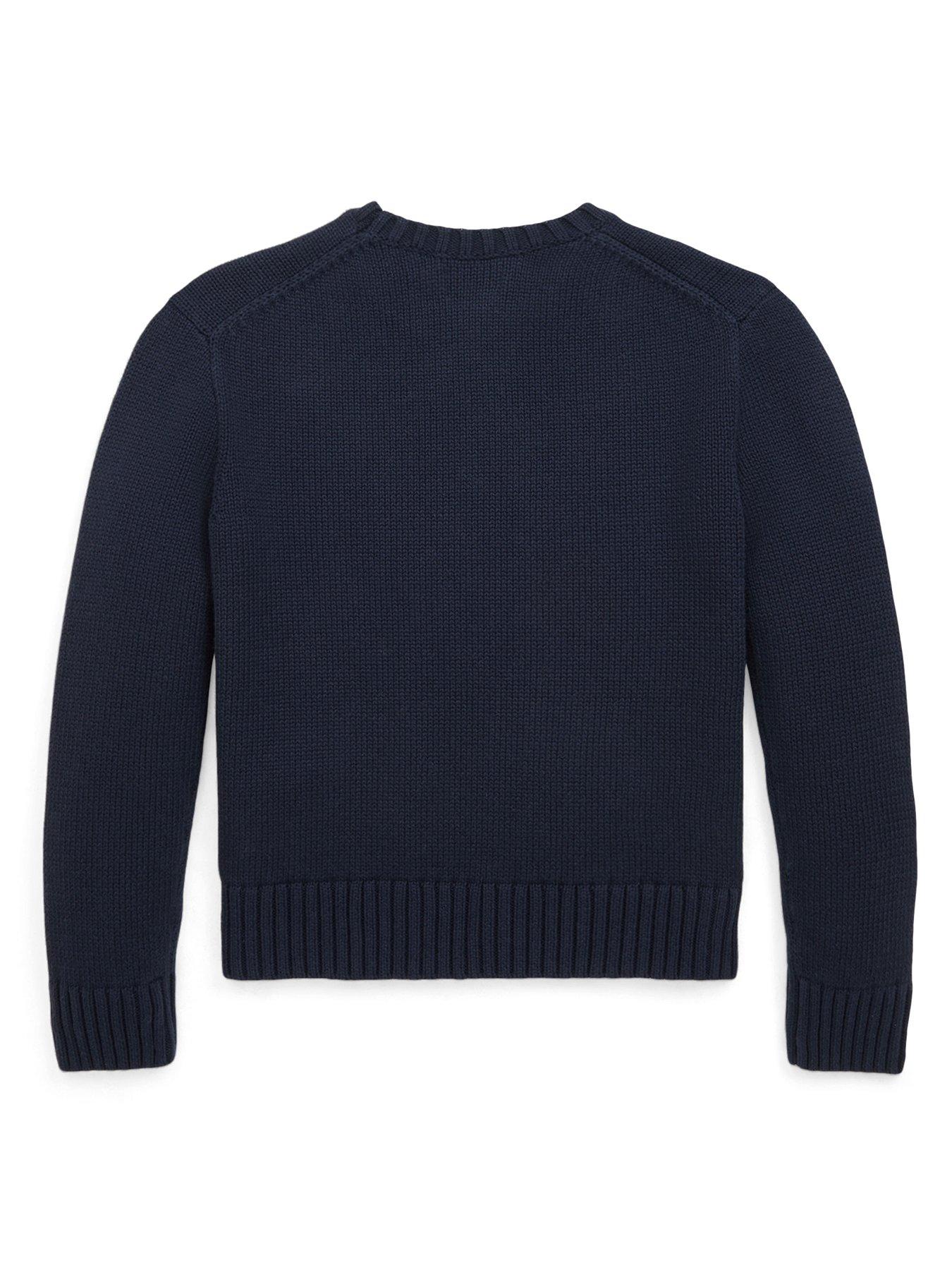 Polo Ralph Lauren Girls Large Pony Knit Jumper Navy Very