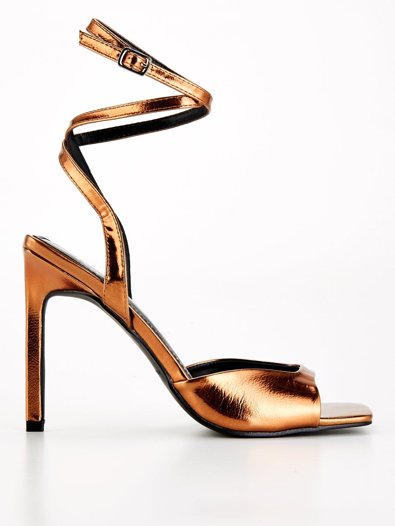 Bronze heels clearance