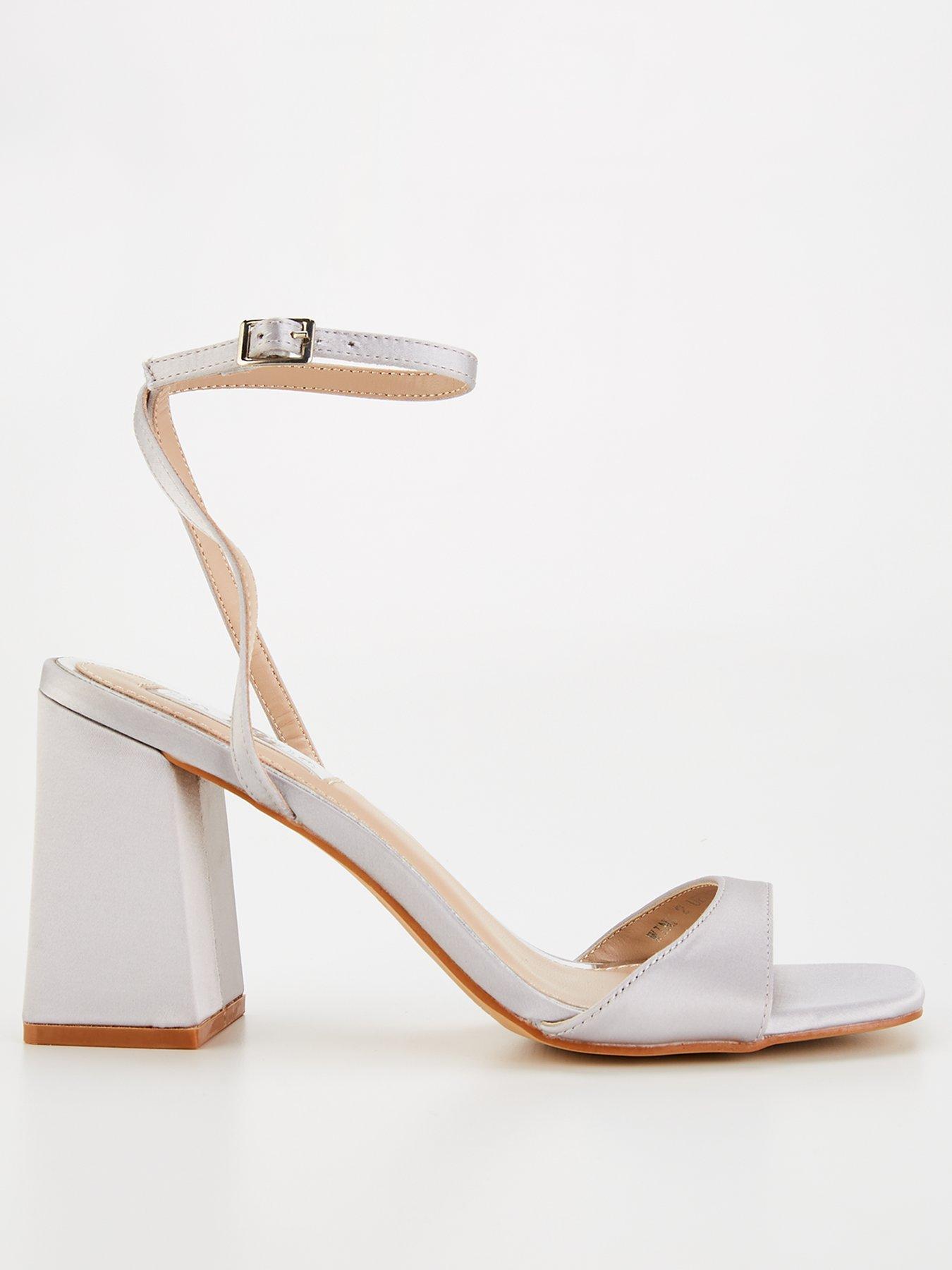 undefined Be Mine Wink 2 Block Heel Sandal - Silver Satin