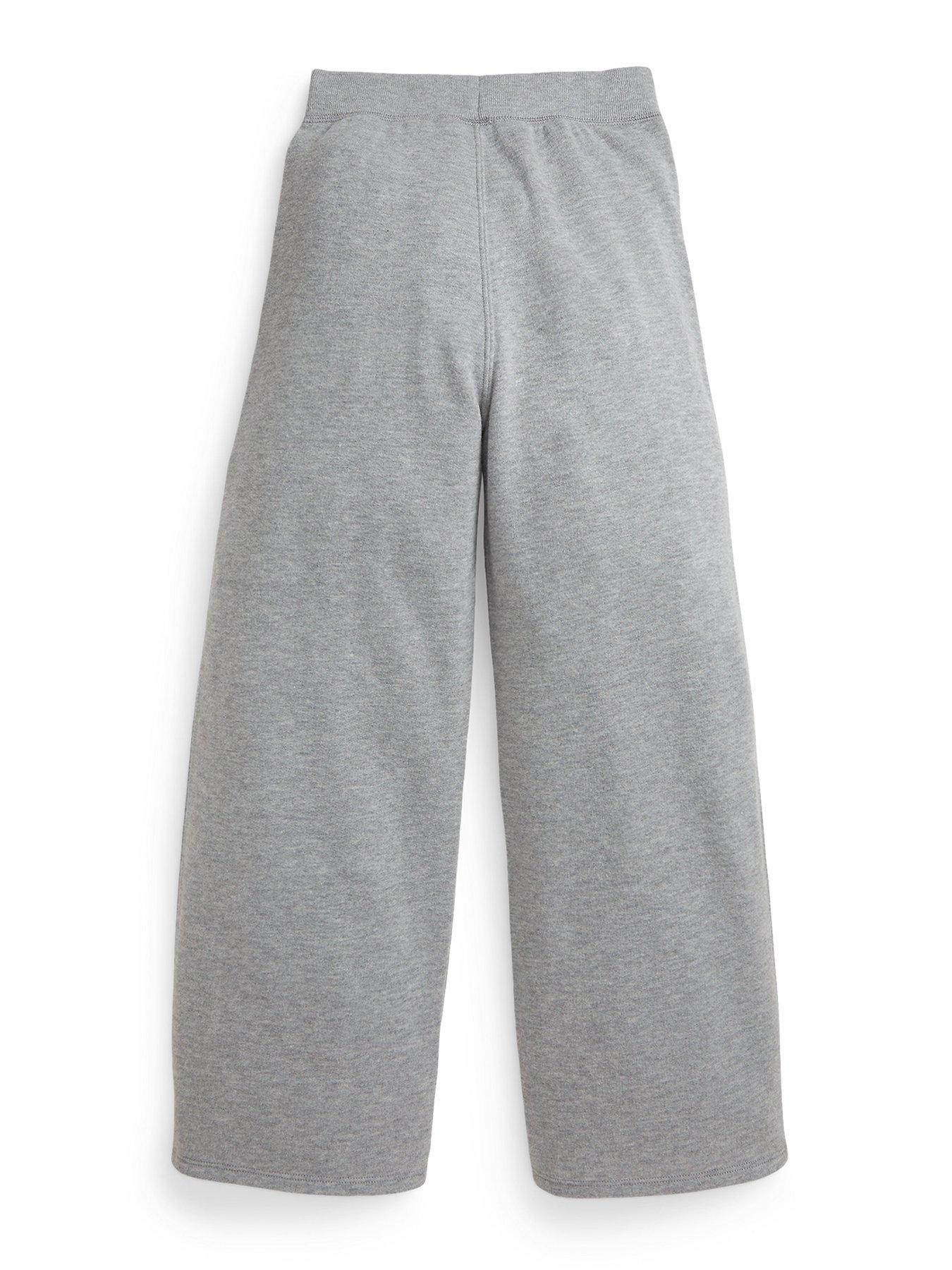 undefined Girls Wide Leg Sweat Pants - Grey