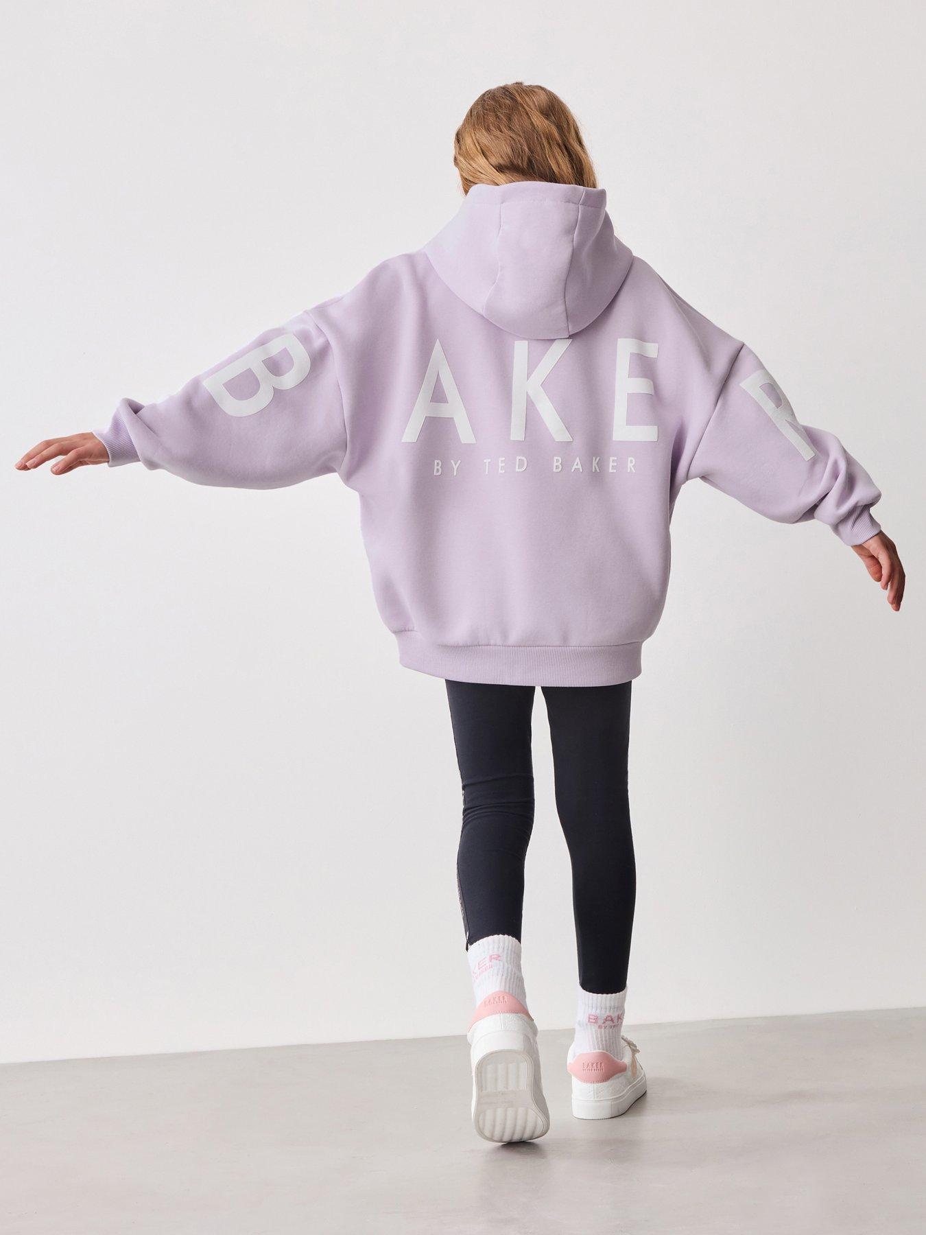 Baker By Ted Baker Girls 100 Cotton Varisty Hoodie Pink