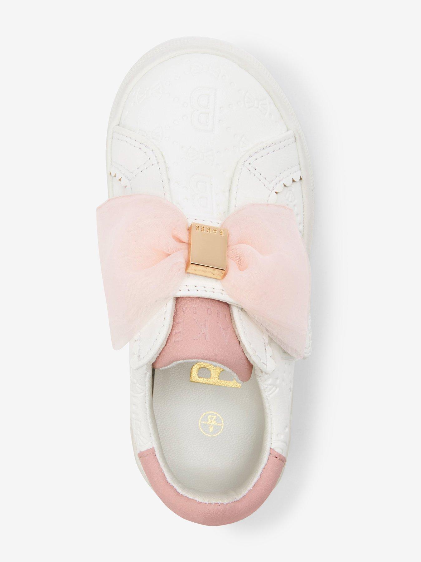 Ted Baker Younger Girls Emb Organza Bow Trainer White Very
