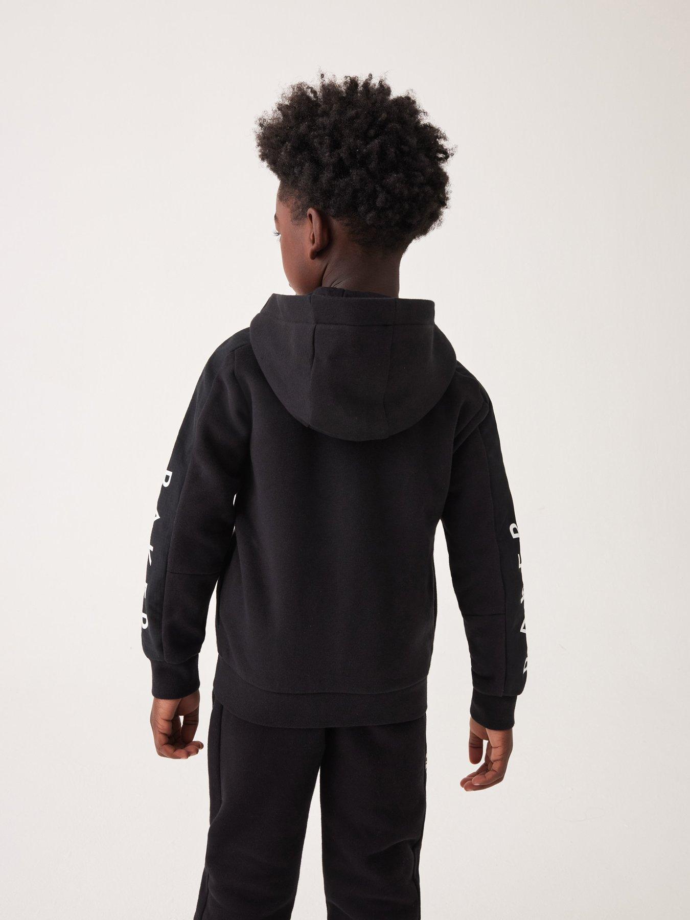 Baker By Ted Baker Older Boys Panel Zip Through Hoodie Black