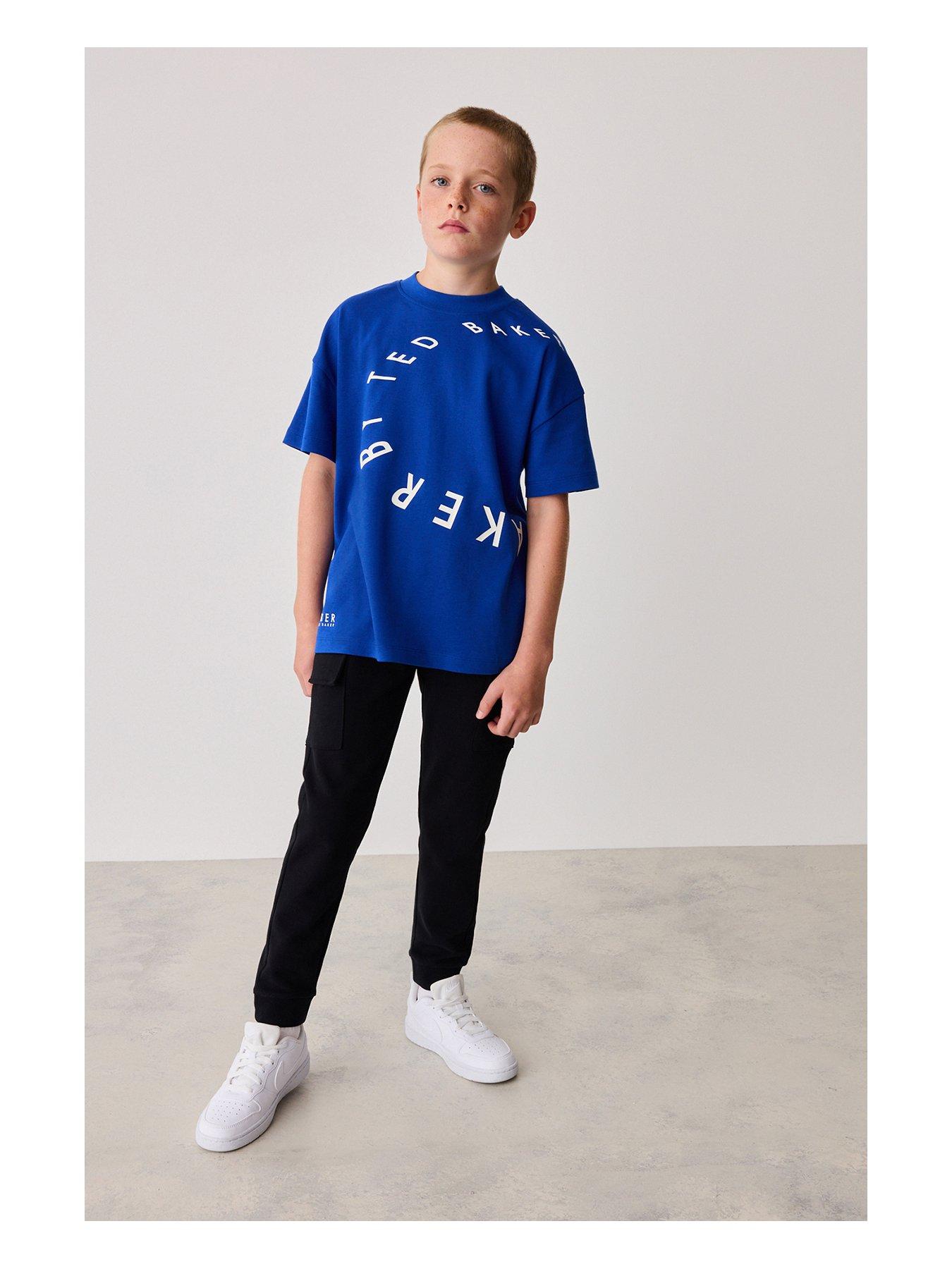 undefined Boys Logo Short Sleeve Tee and Jogger Set - Blue