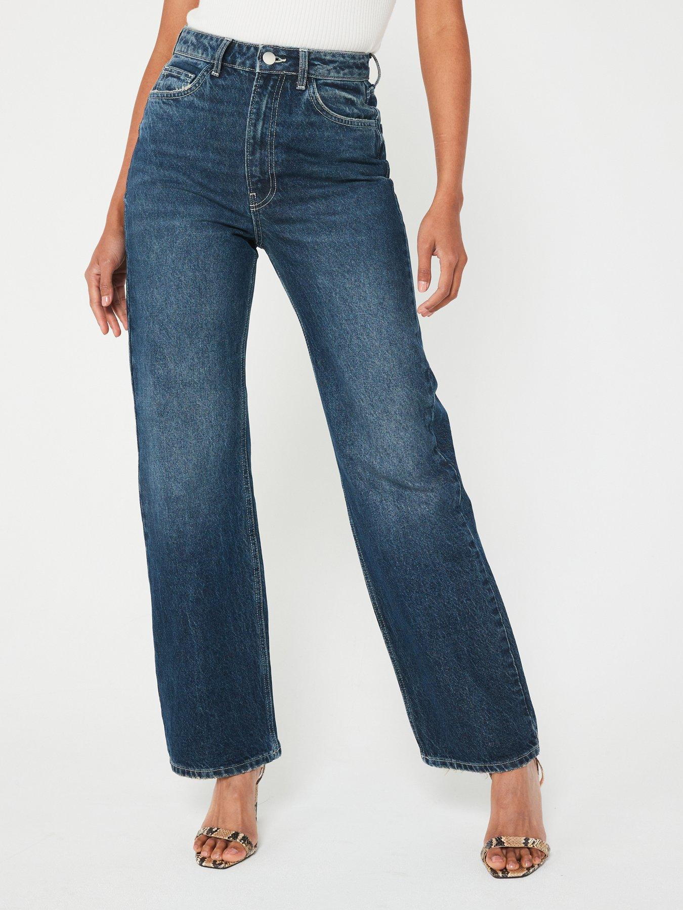 undefined High Waist Wide Jeans - Dark Wash