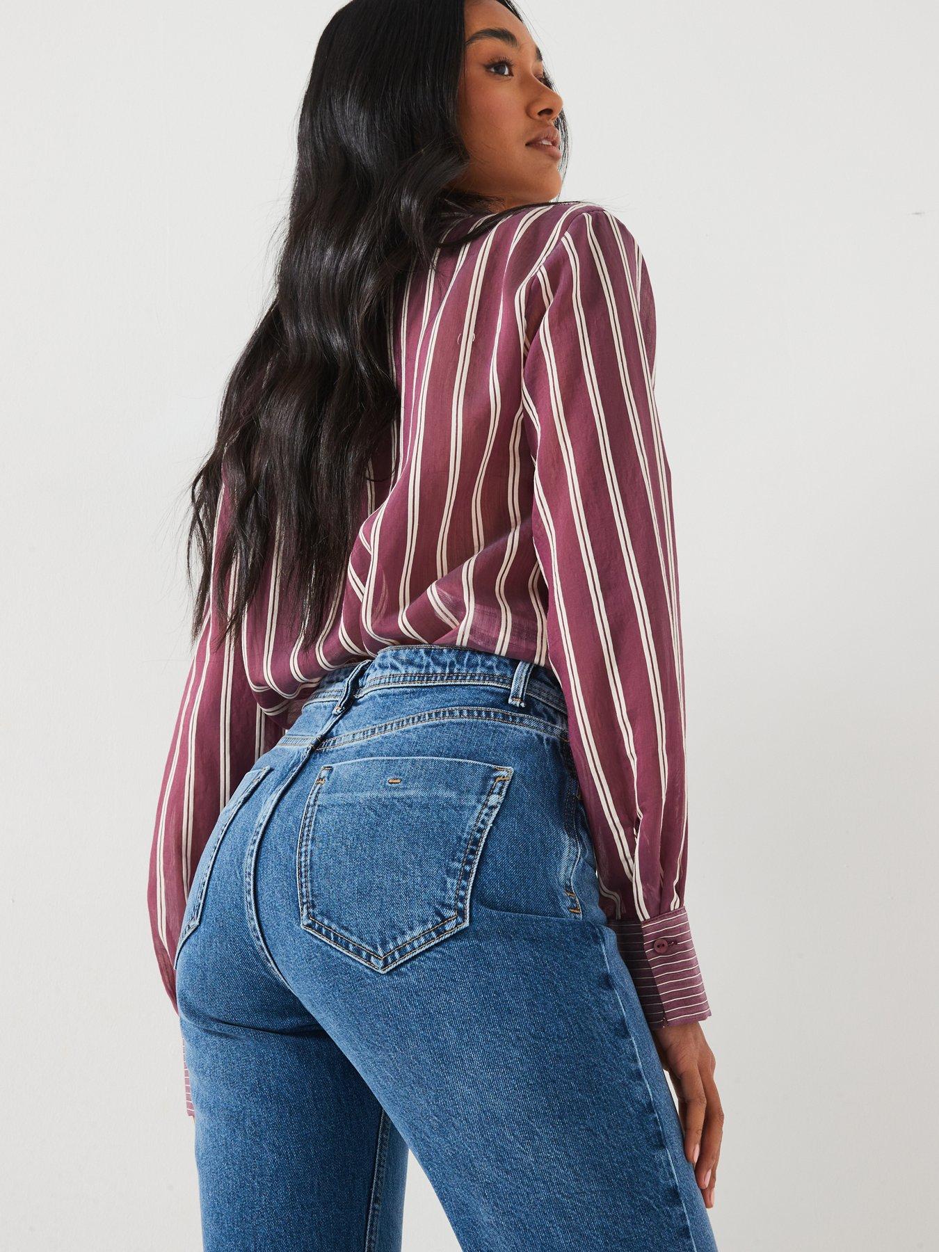 V by Very Split Hem Straight Leg Jeans - Midi Wash | Very