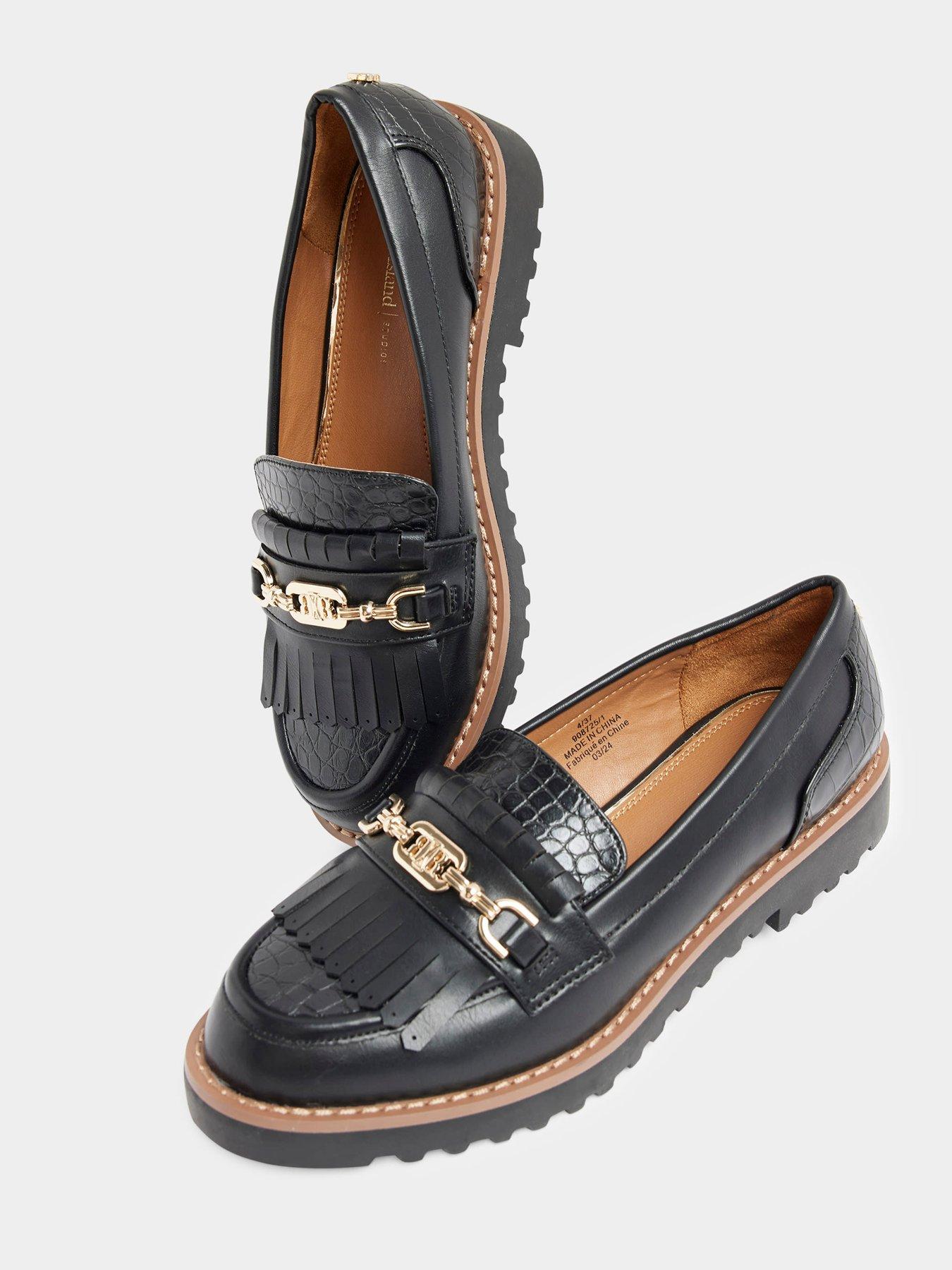 Image 5 of 5 of River Island Fringed Snaffle Loafer - Black