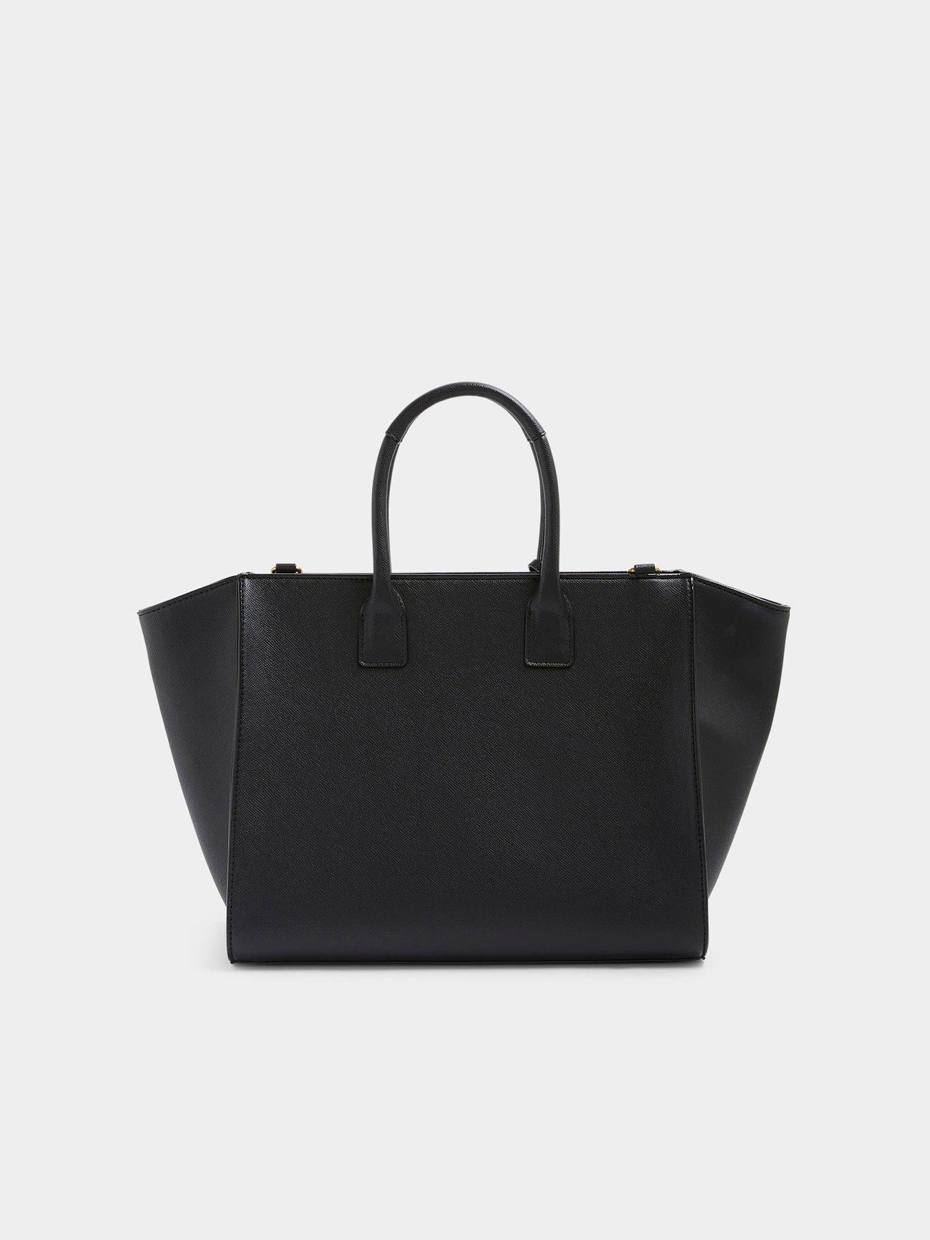River Island Lock Tab Tote Bag Black Very
