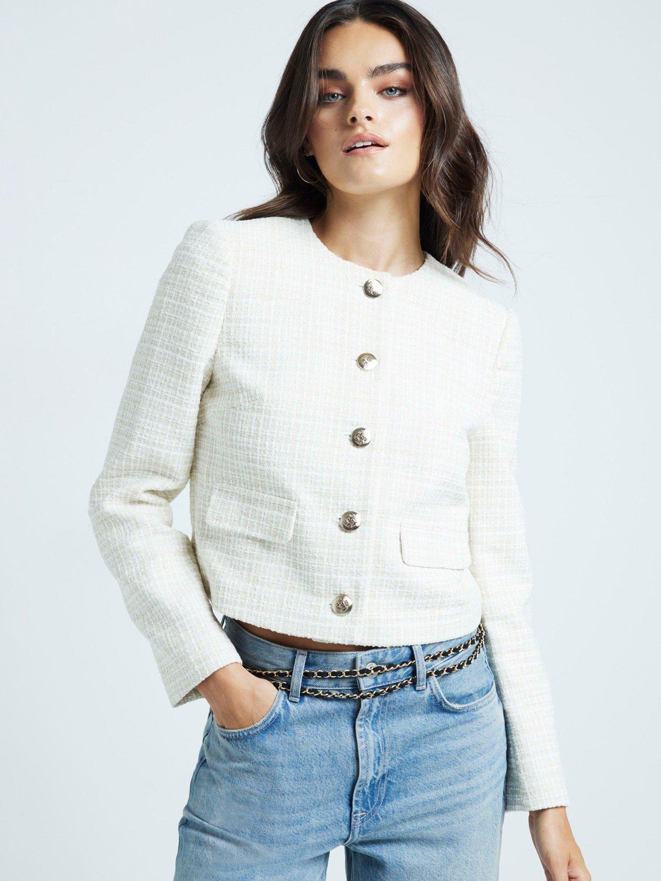 undefined Boucle Trophy Jacket - Cream