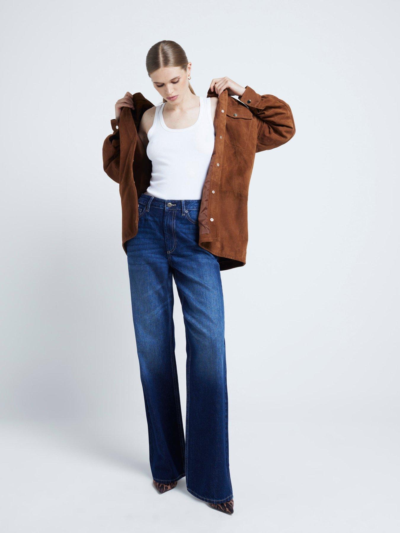 Pantalon Rayé Blanc River Island Taille UK 6 – Jambe 28 Pouces, Neuf Avec étiquettes