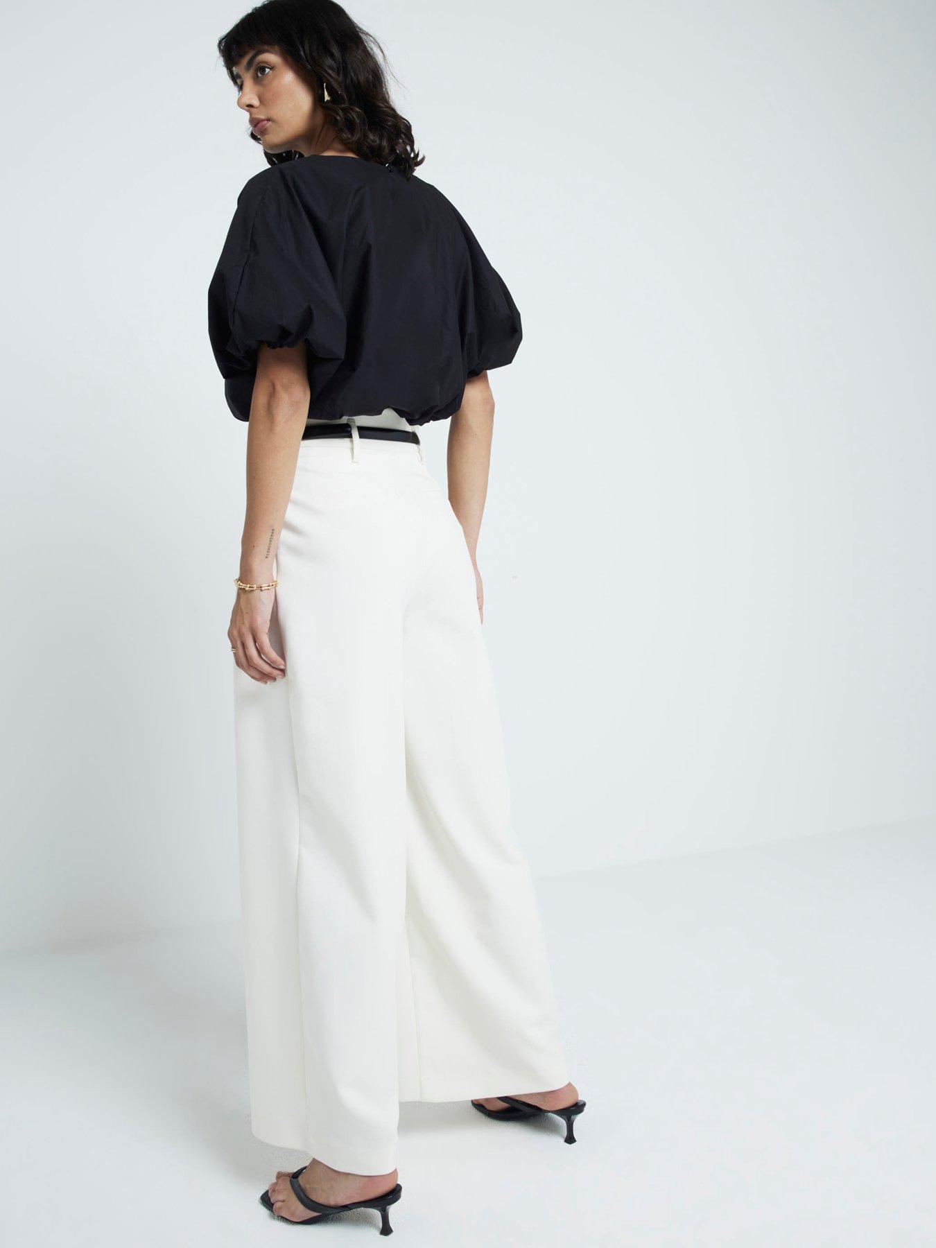 Rhode Island High Waisted Pocketed Pants - Cream
