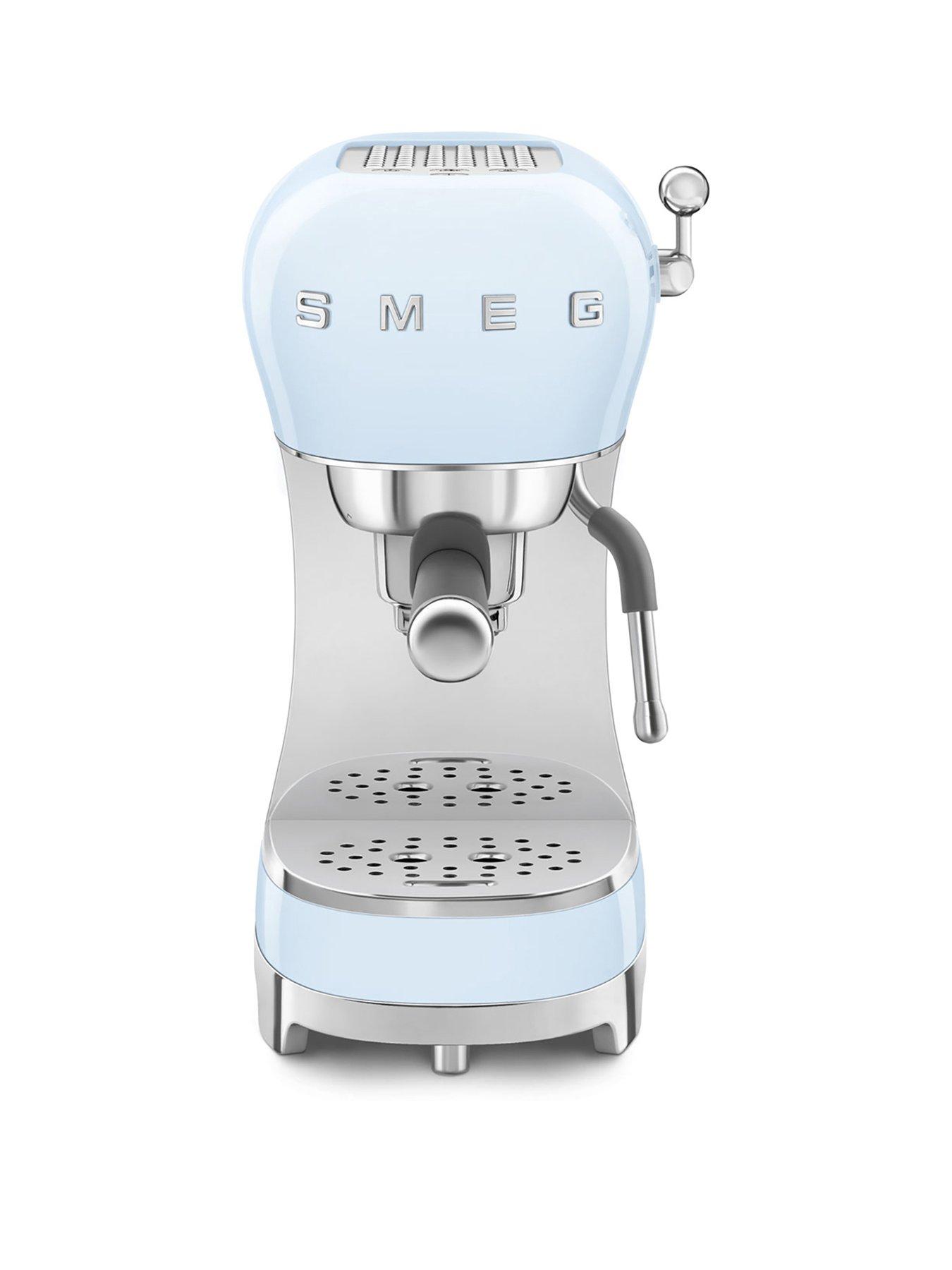 Product photograph of Smeg Ecf02 Espresso Coffee Machine - Pastel Blue from very.co.uk