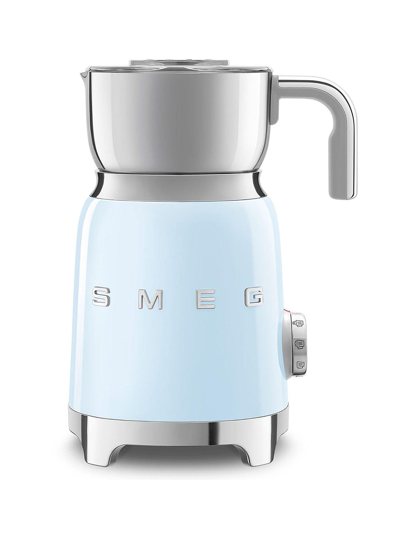 Product photograph of Smeg Mff11 Milk Frother With Tritan Trade Renew Lid - Pastel Blue from very.co.uk