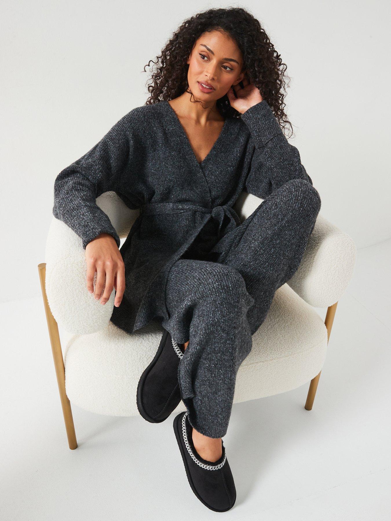 Image 6 of 6 of V by Very Wrap Front Cardigan Coord - Grey