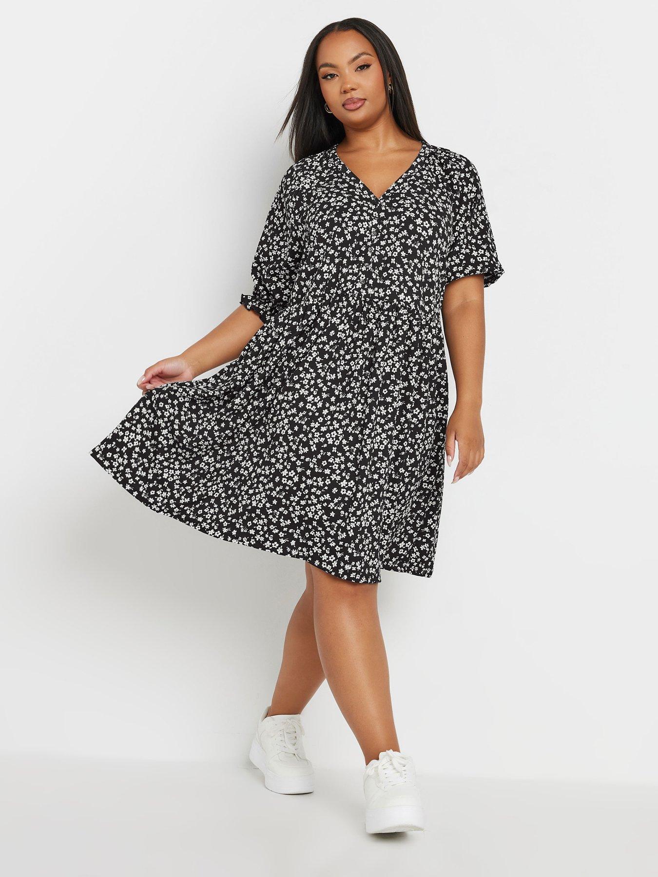 Curve Raglan Prairie Dress Black