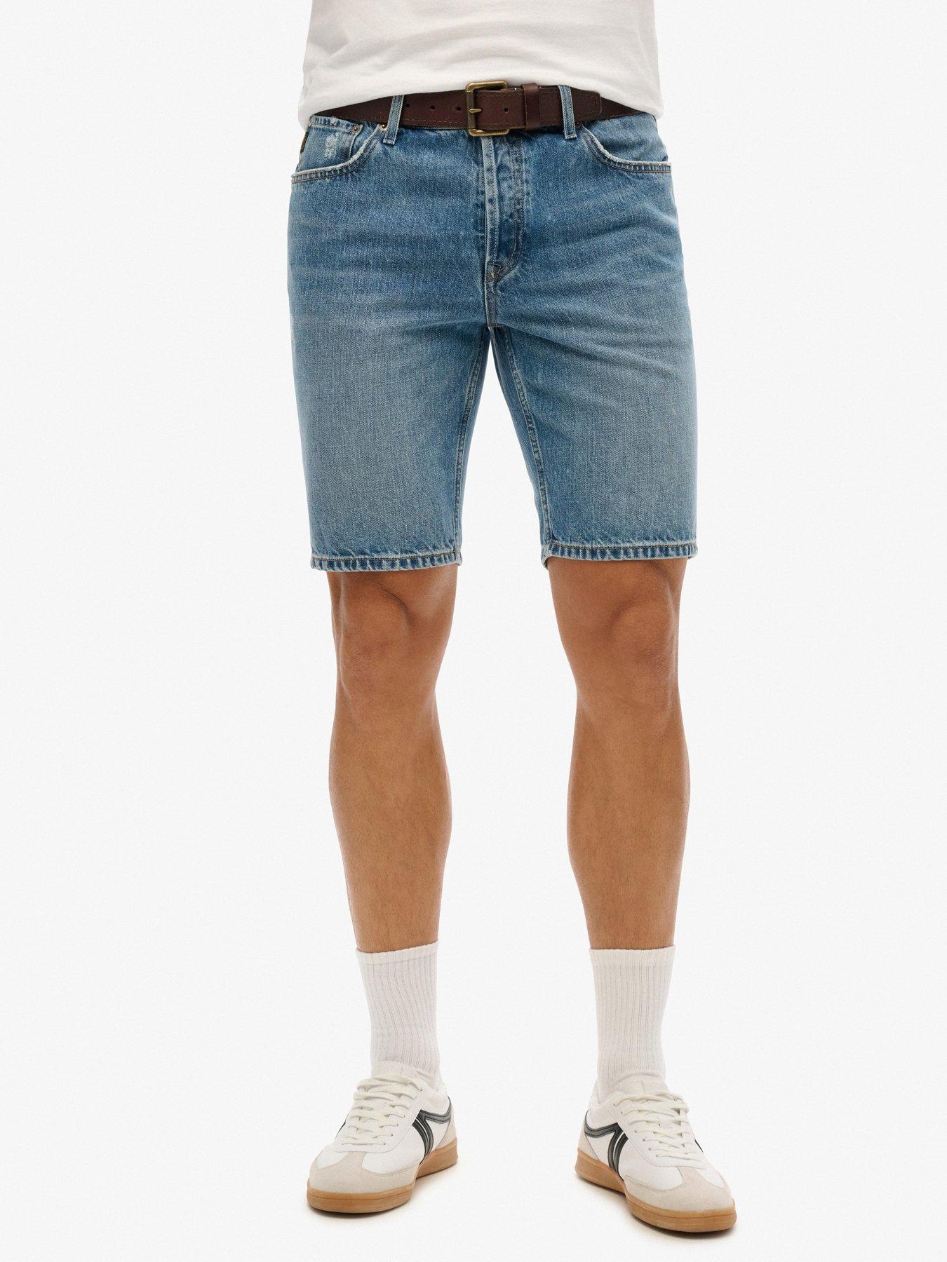undefined Vintage Straight Denim Shorts - Blue