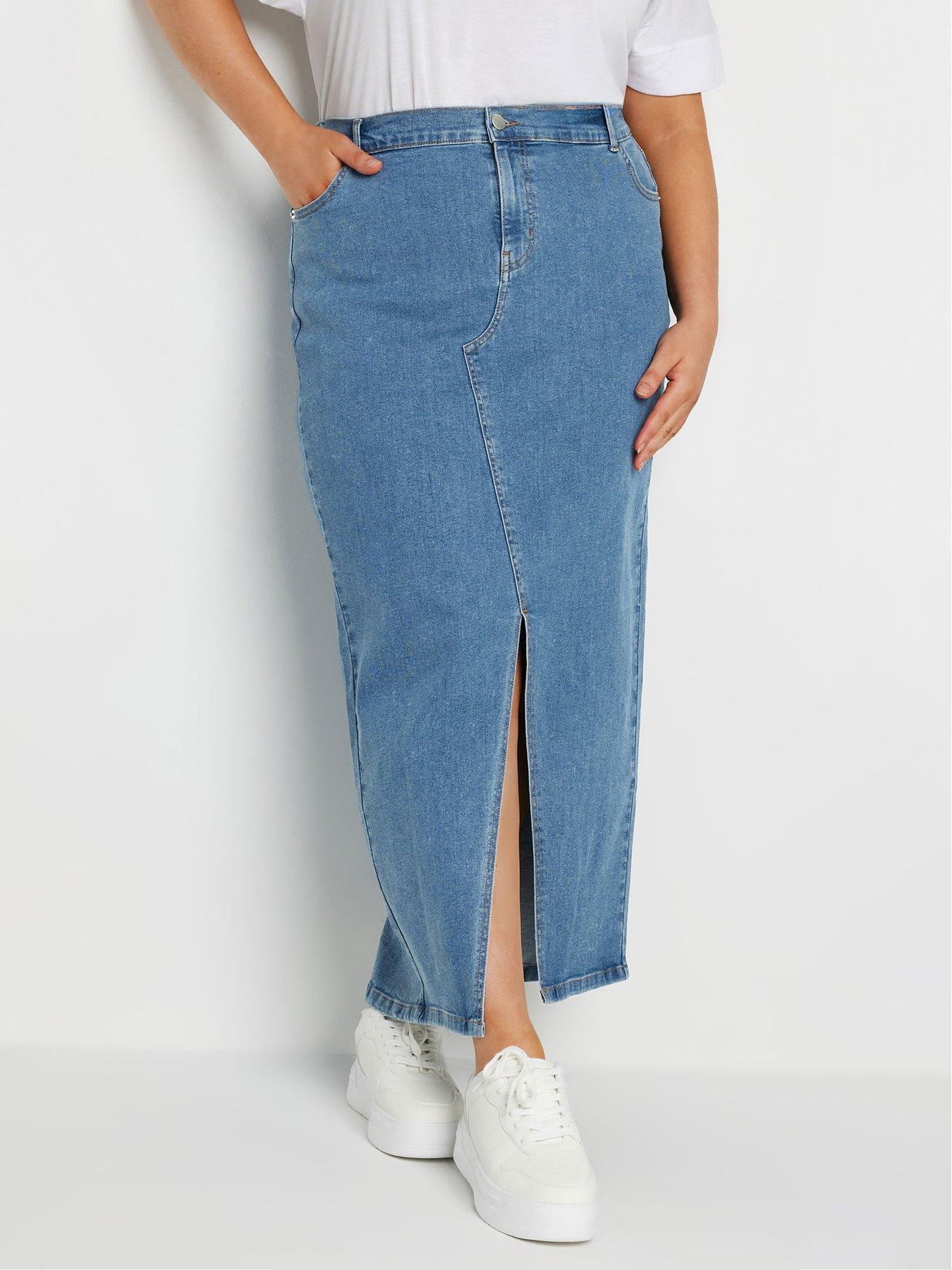 Denim Maxi Skirt NSICBMNO Cargo Skirt Women Y2K Long Skirt