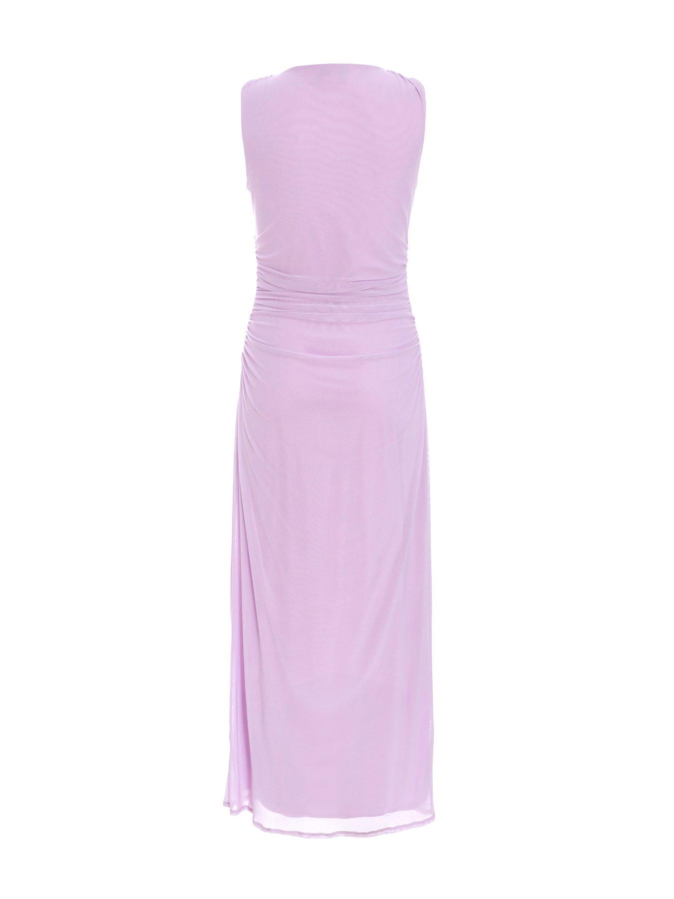 lilac mesh ruched bodycon dress Purple Lace Mesh Mini Dress main image 1