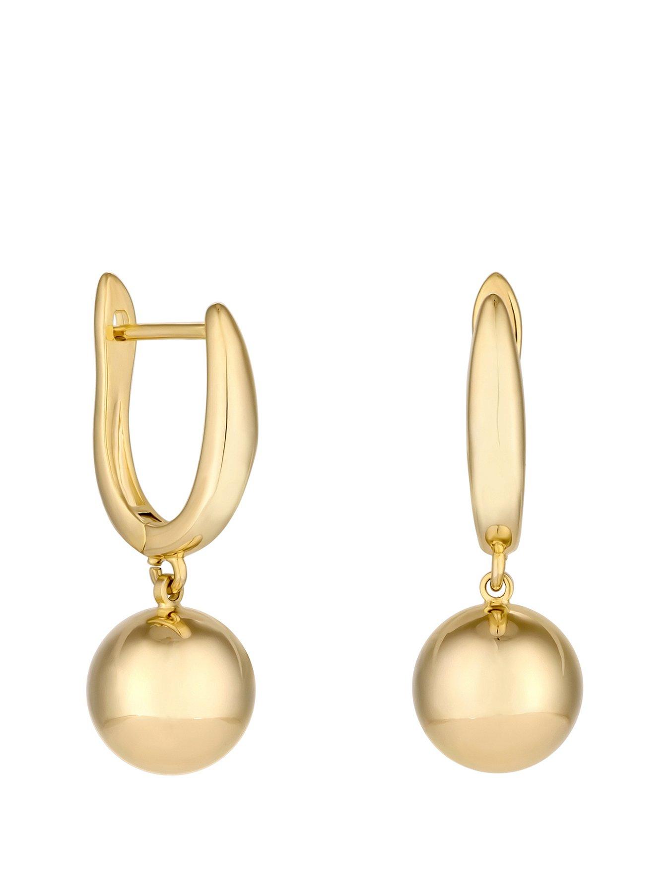 Product photograph of Jon Richard Gold Plated Polished Orb Earrings from very.co.uk