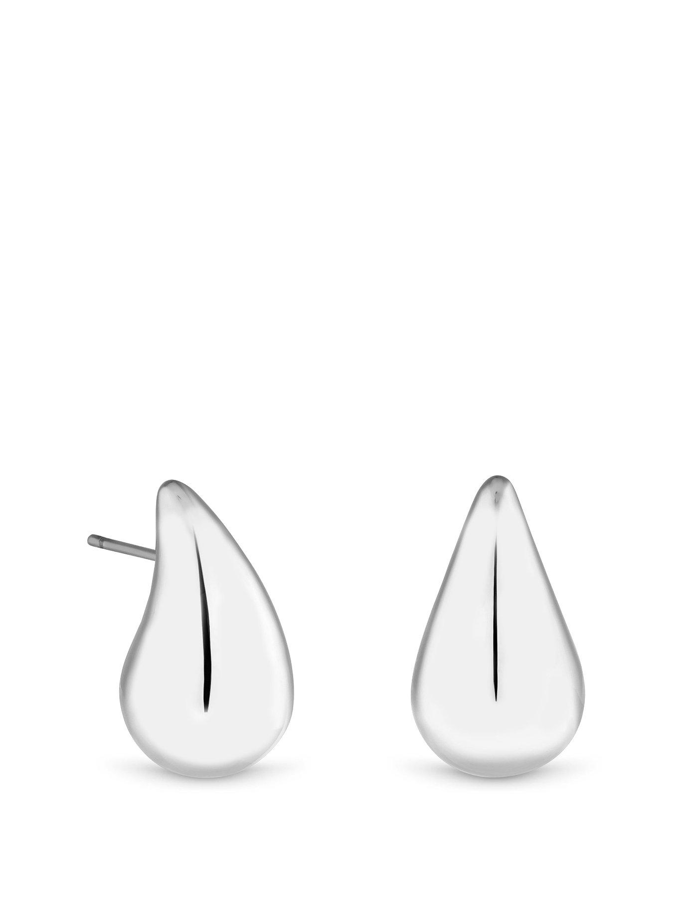 Product photograph of Jon Richard Silver Plated Teardrop Earrings from very.co.uk