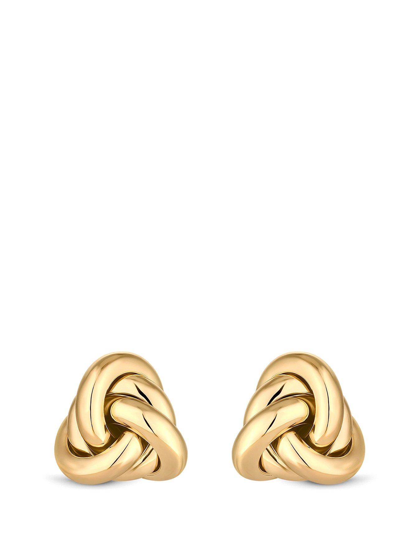 Product photograph of Jon Richard Vintage Inspired Gold Plated Knot Stud Earrings from very.co.uk