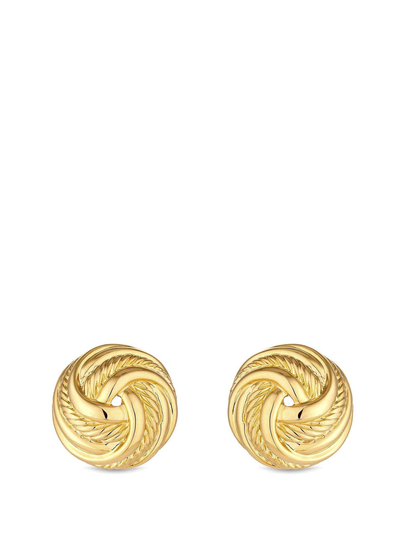Product photograph of Jon Richard Vintage Inspired Gold Plated Knot Clip Earrings from very.co.uk