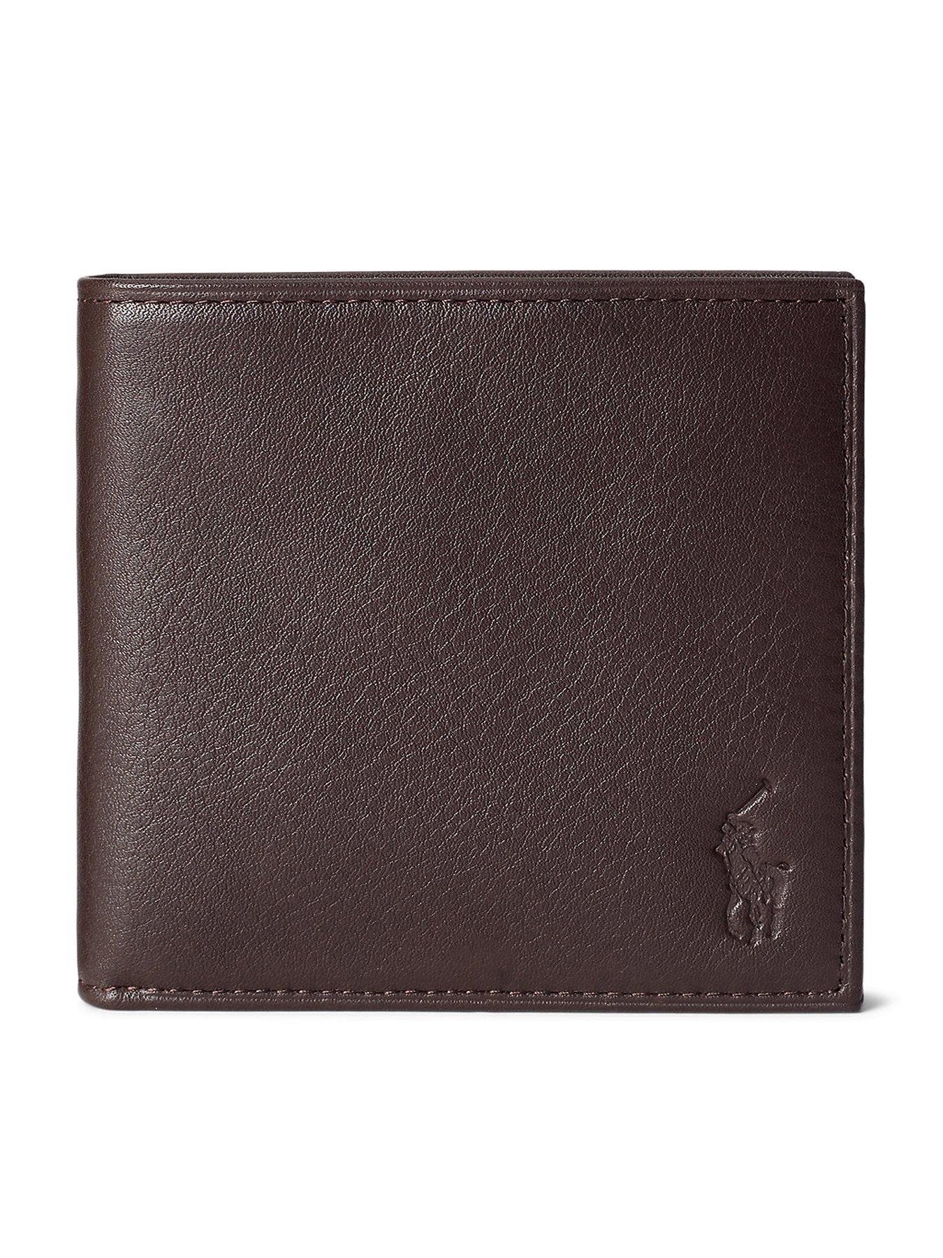 Polo Ralph Lauren Grained Leather Bilford 8 Credit Card Wallet - Brown
