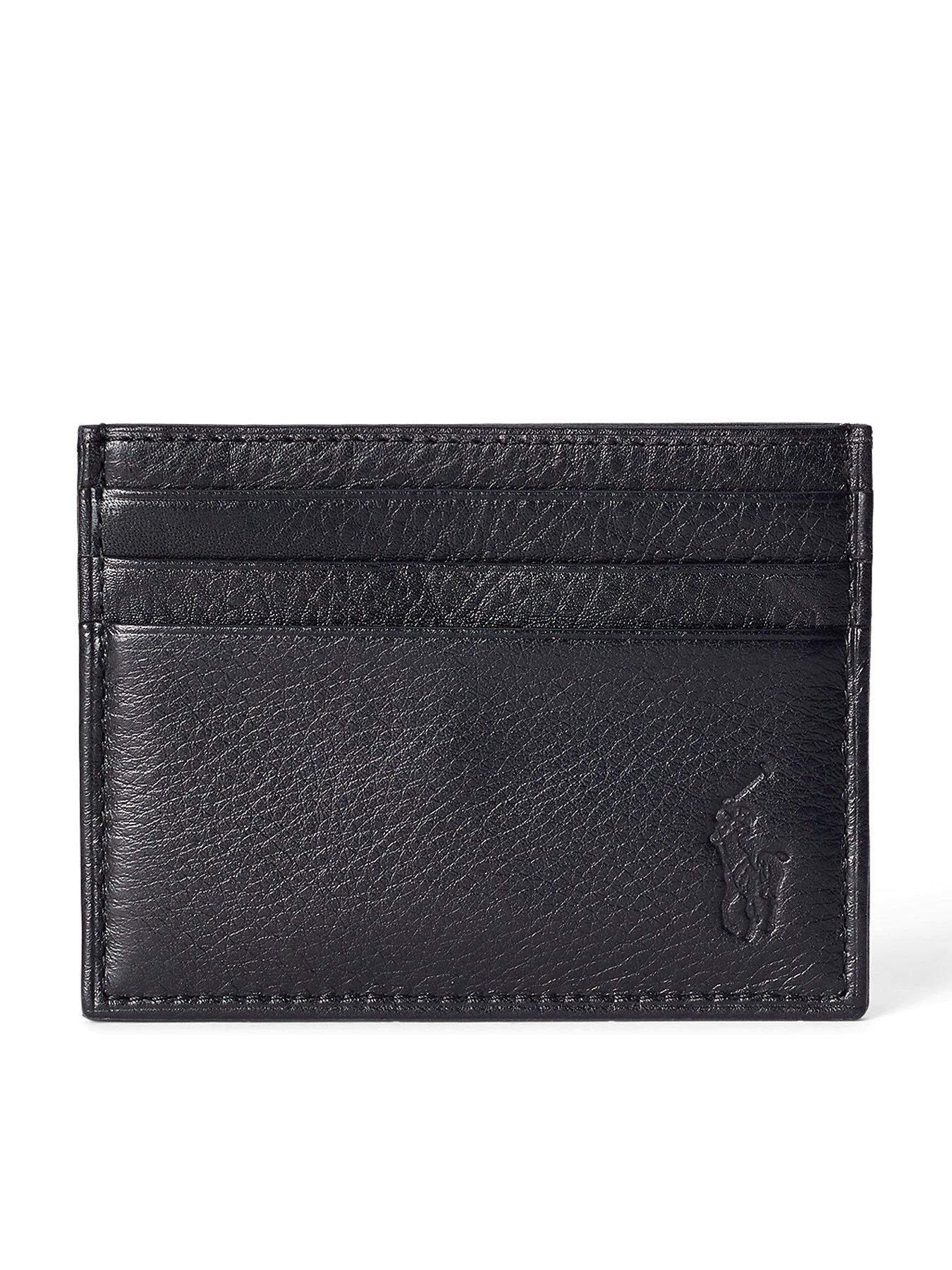 Image 2 of 2 of Polo Ralph Lauren Grained Leather Card Holder - Black