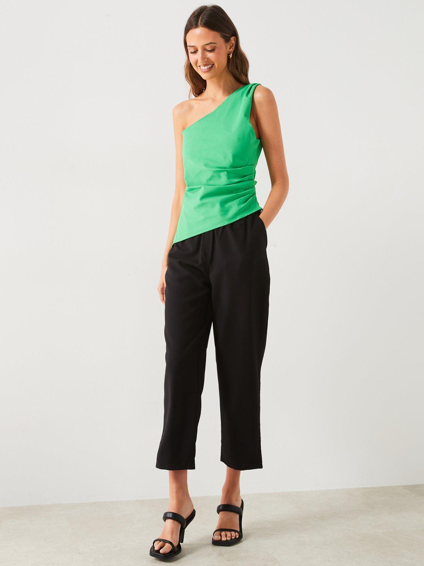 Image 5 of 6 of Mango One Shoulder Top - Green