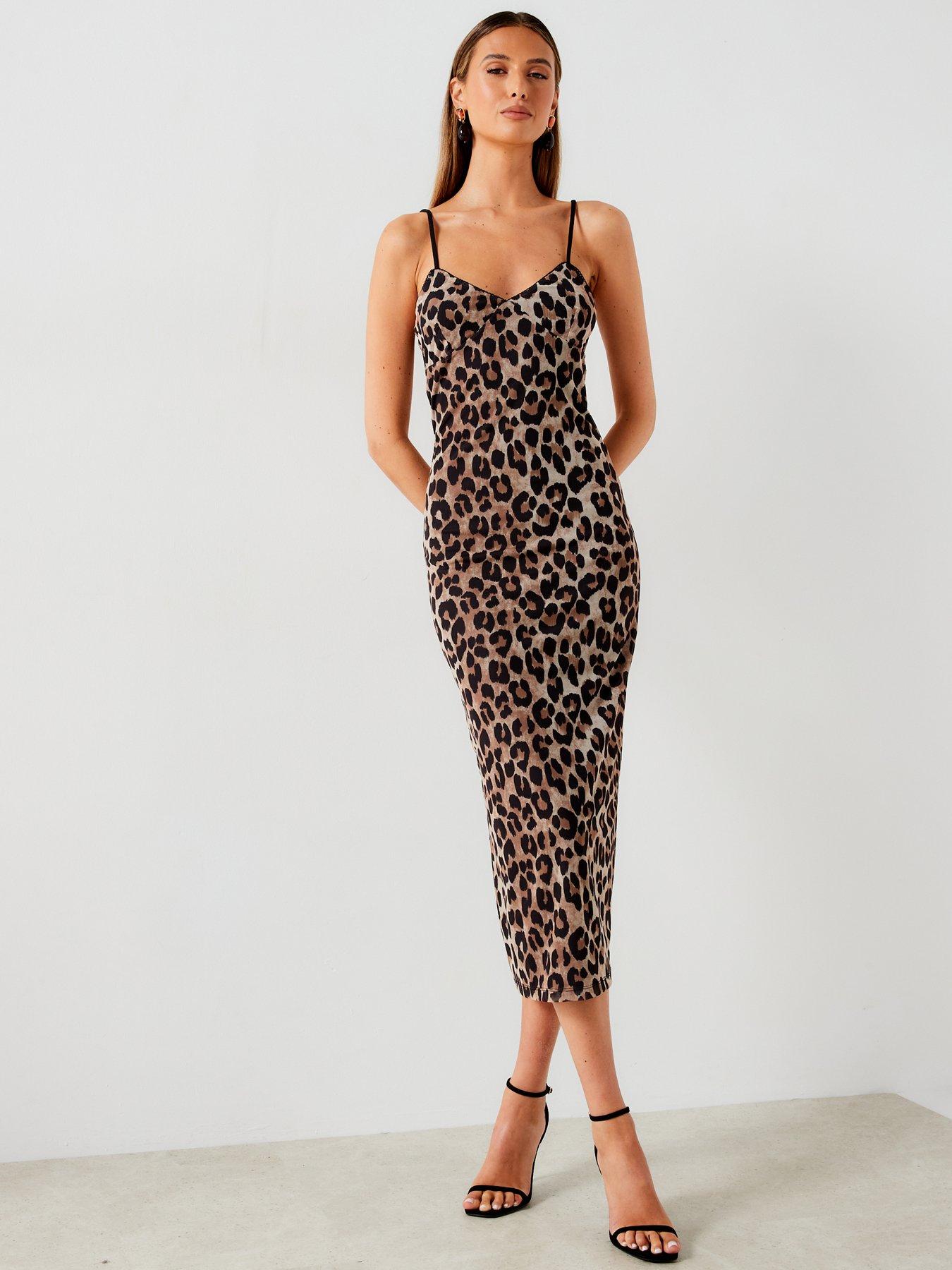 Cheetah print midi dress best sale