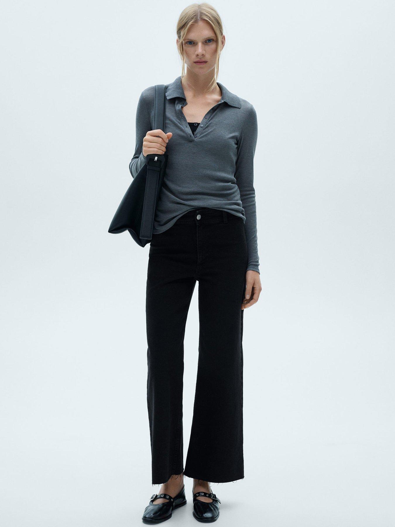Mango Catherine Culotte Jeans - Black | Very