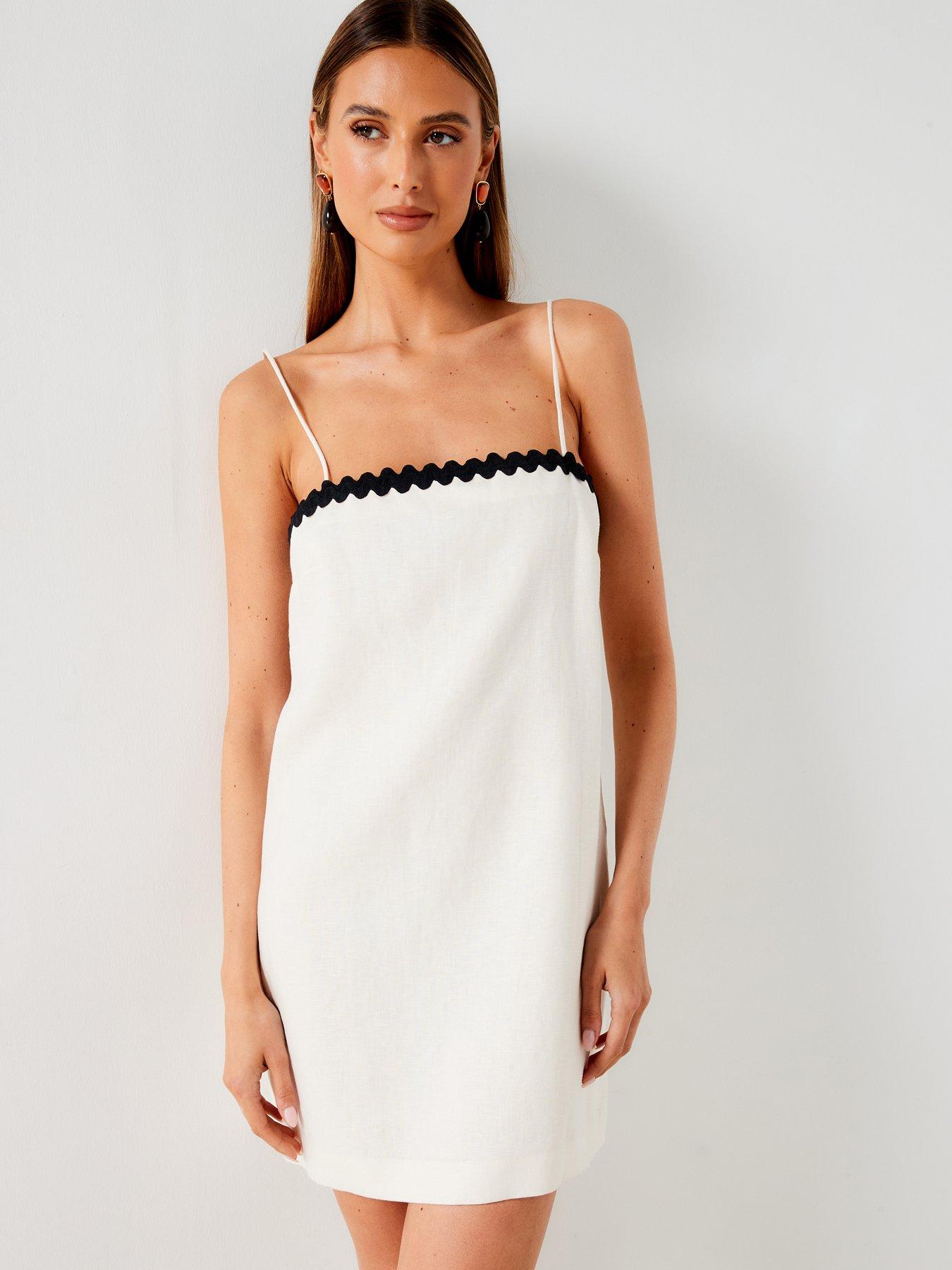 Mango Linen Dress With Contrasting Details | Very