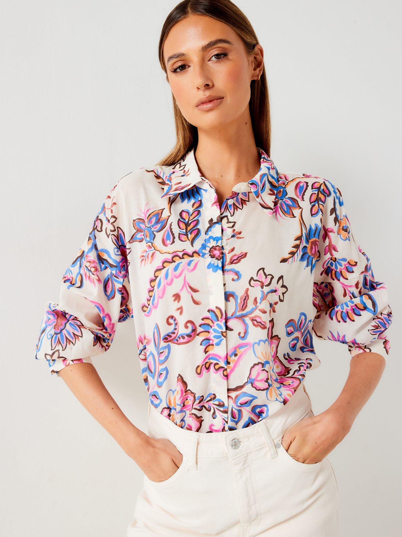 undefined Floral Printed Blouse - Cream