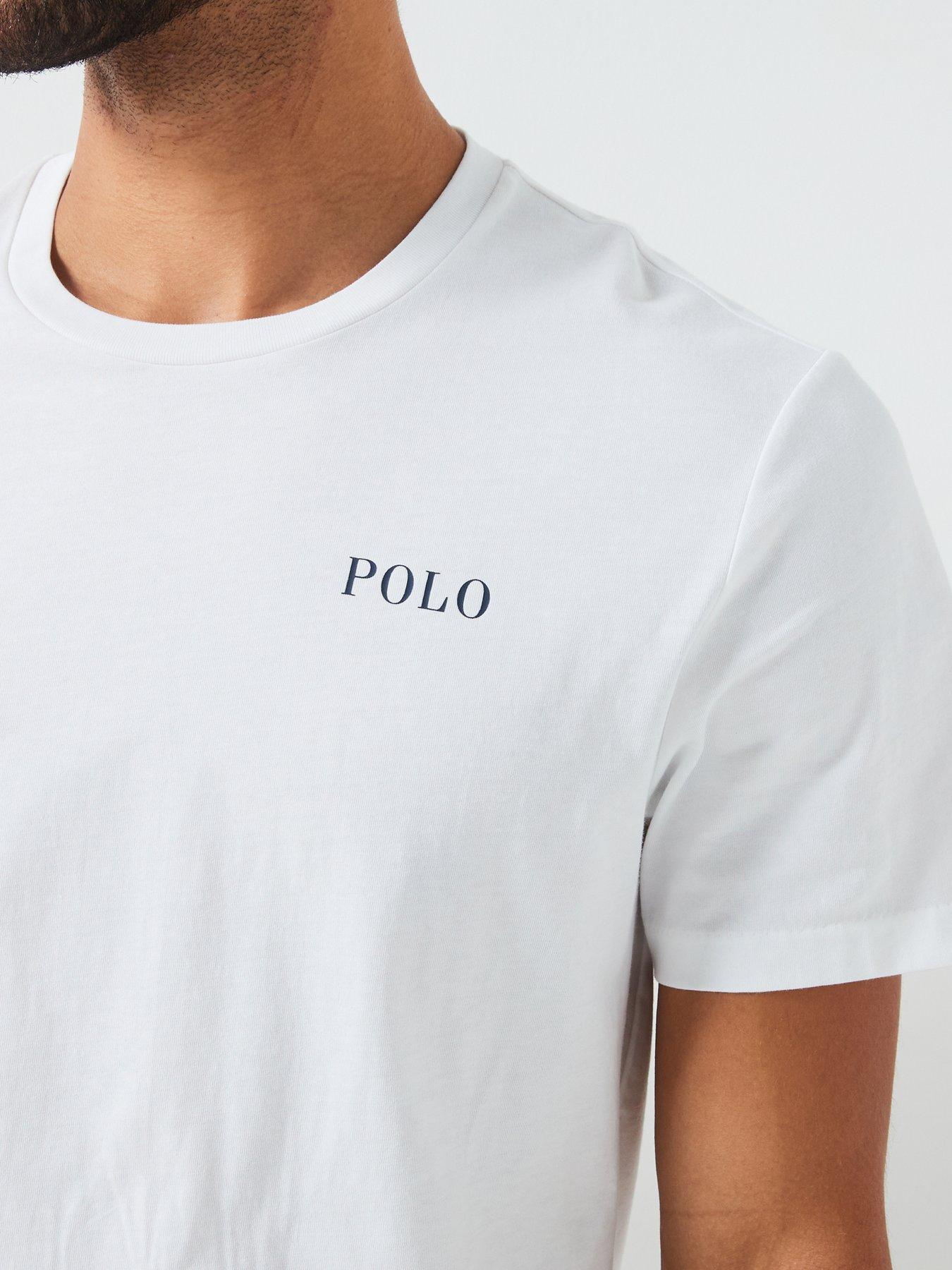Image 4 of 4 of Polo Ralph Lauren Left Chest Logo Loungewear T-shirt - White