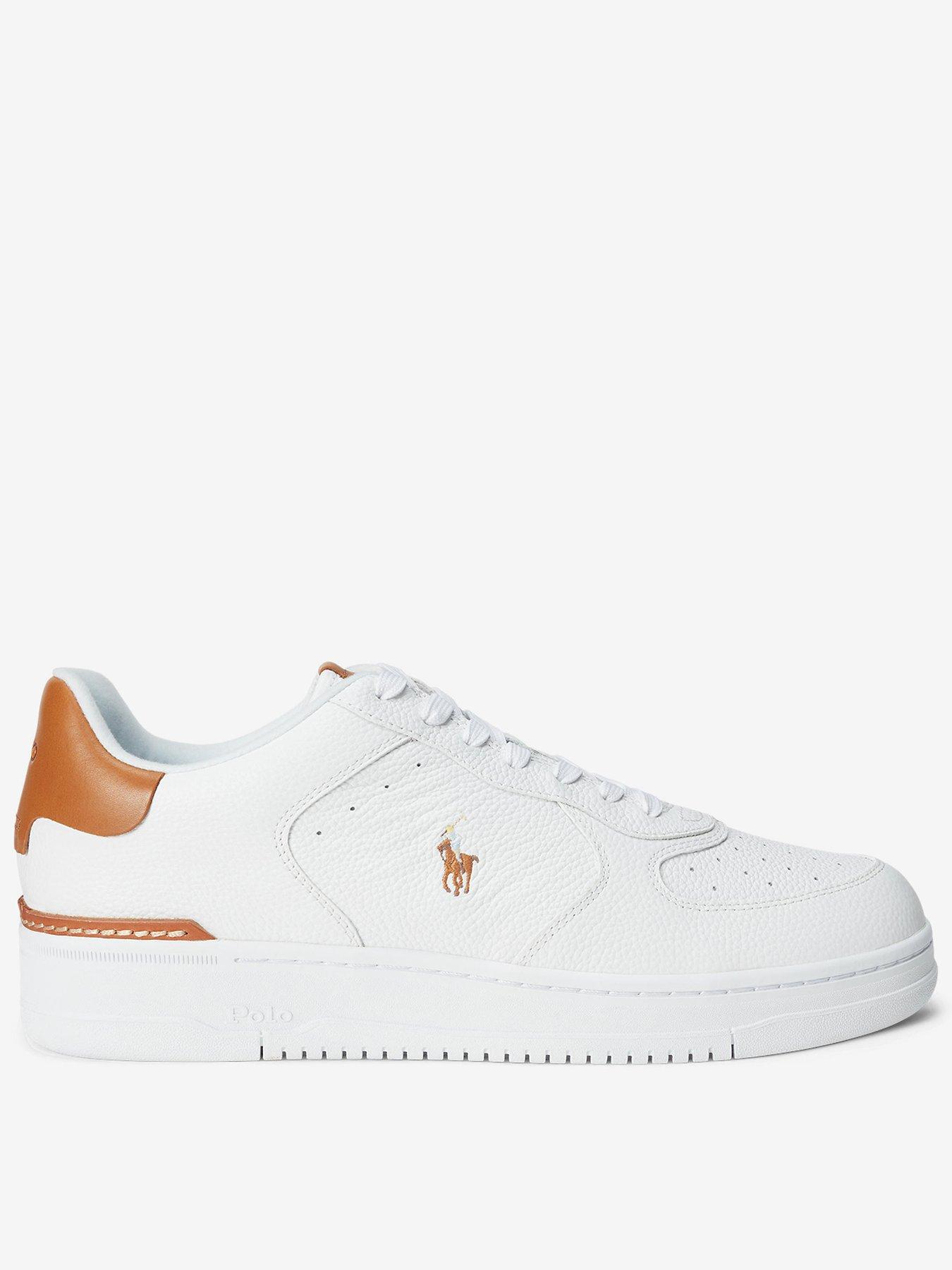 Polo Ralph Lauren Masters Court Leather Trainers White Very