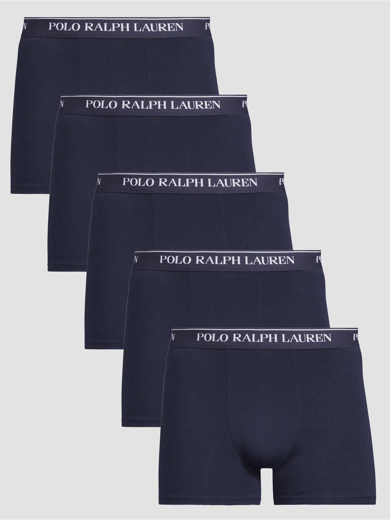 Polo Ralph Lauren 5 Pack Stretch Cotton Trunks, Navy, Size 2Xl, Men