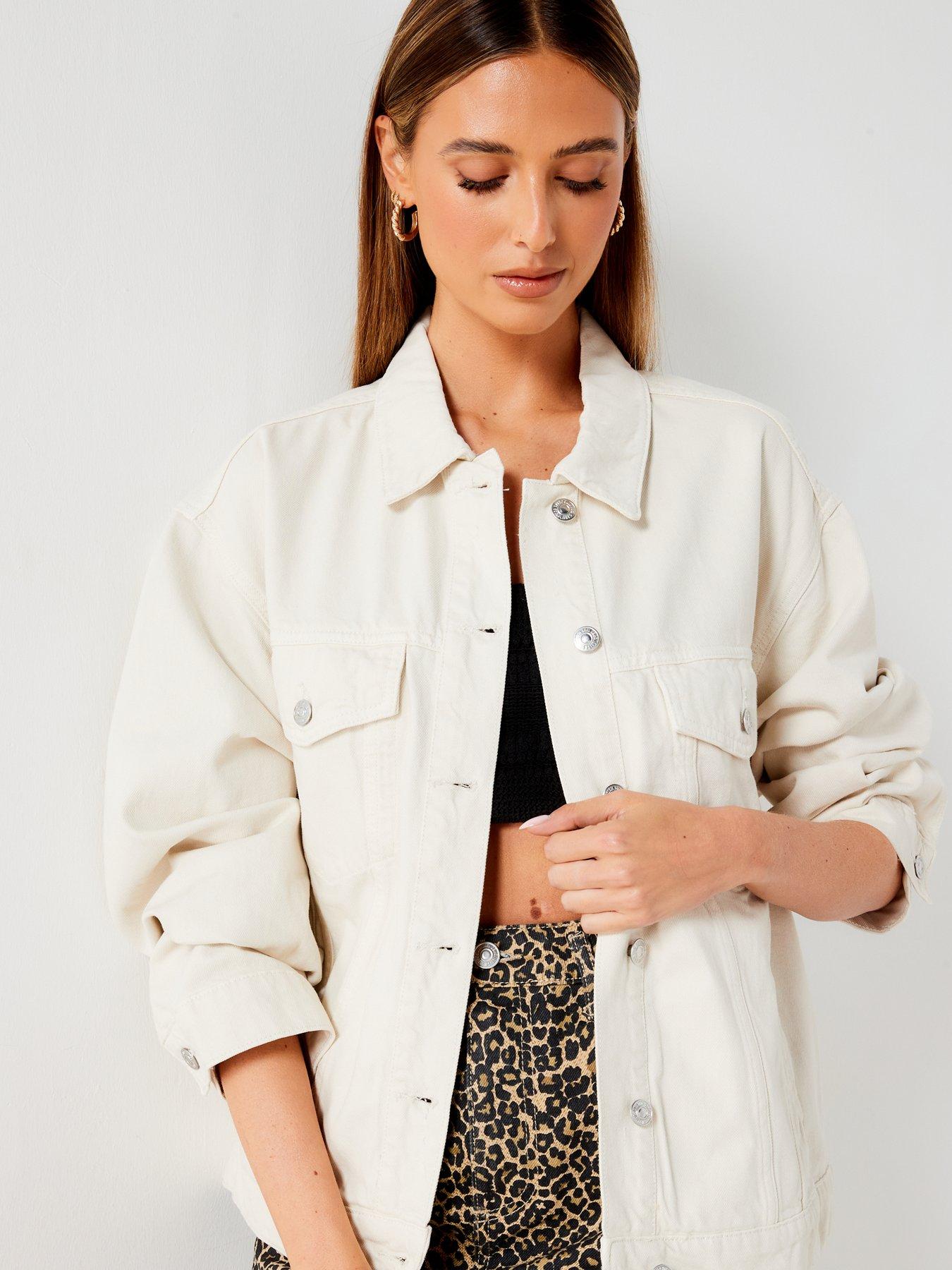 Mango white denim jacket hotsell