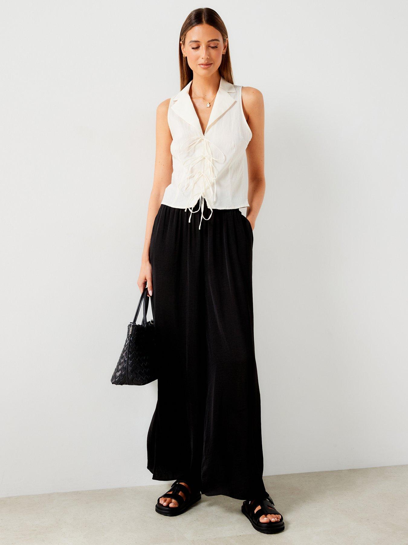 Mango black trousers sale