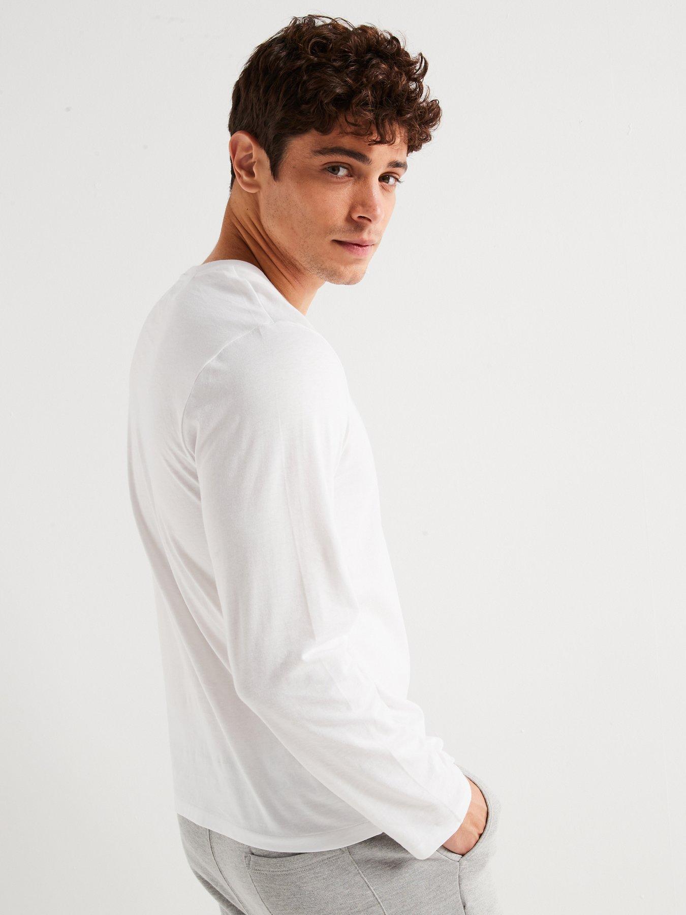 Image 2 of 4 of Polo Ralph Lauren Left Chest Long Sleeve Loungewear Top - White