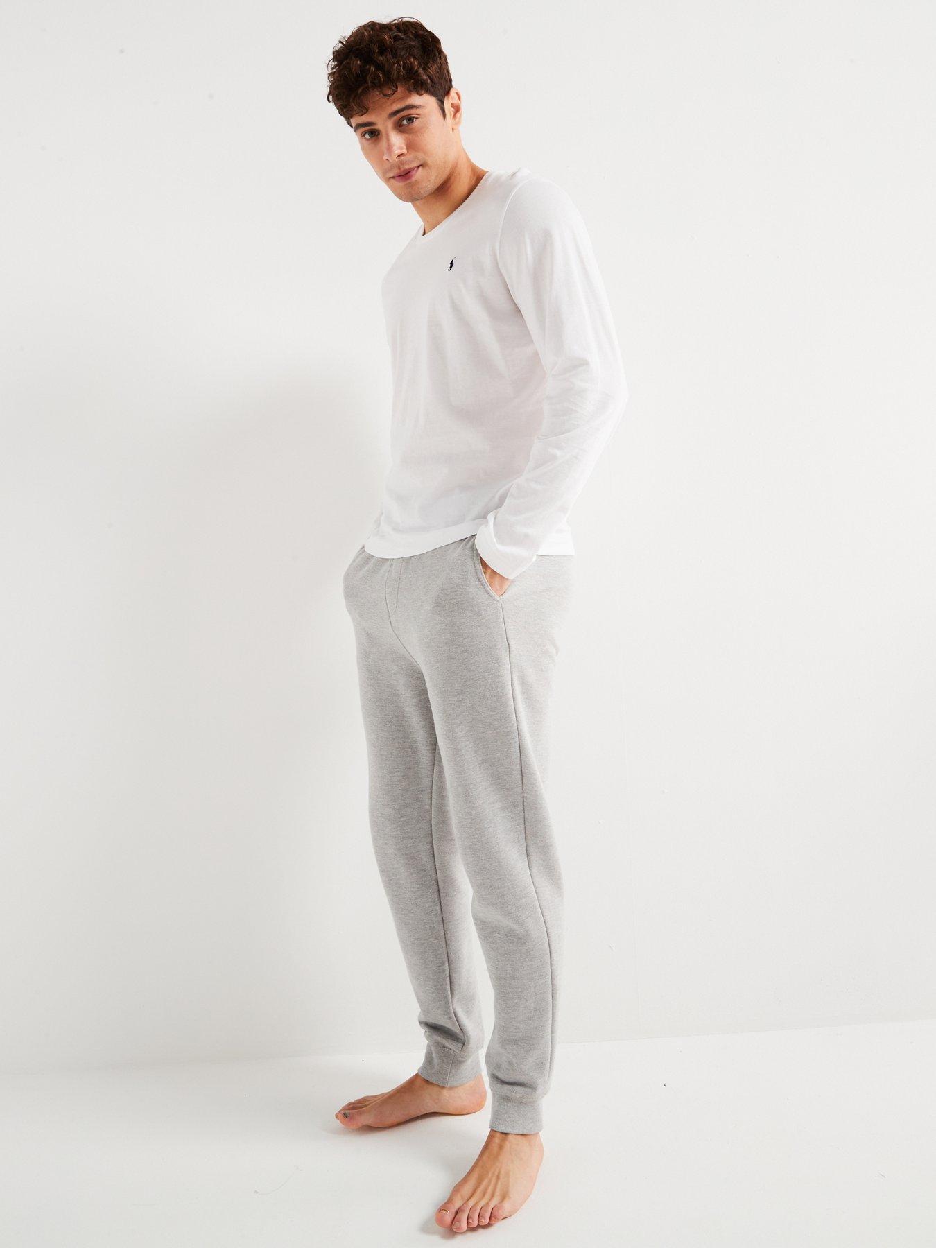 Image 3 of 4 of Polo Ralph Lauren Left Chest Long Sleeve Loungewear Top - White