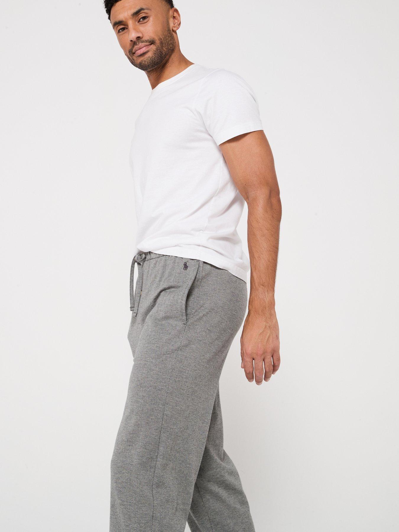 Polo Ralph Lauren Herringbone Cuffed Loungewear Pants Grey