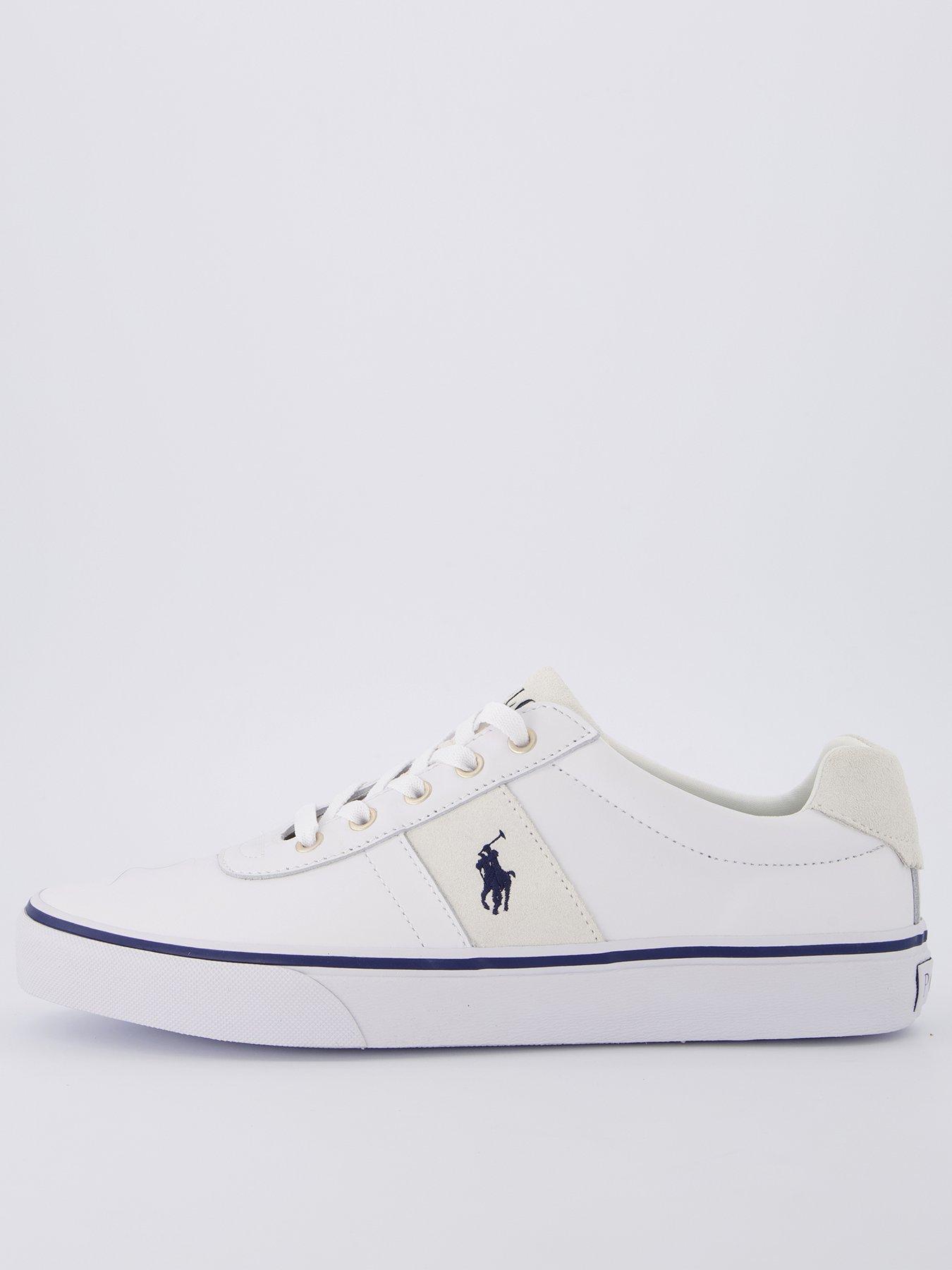 undefined Hanford Leather Trainers - White/Navy