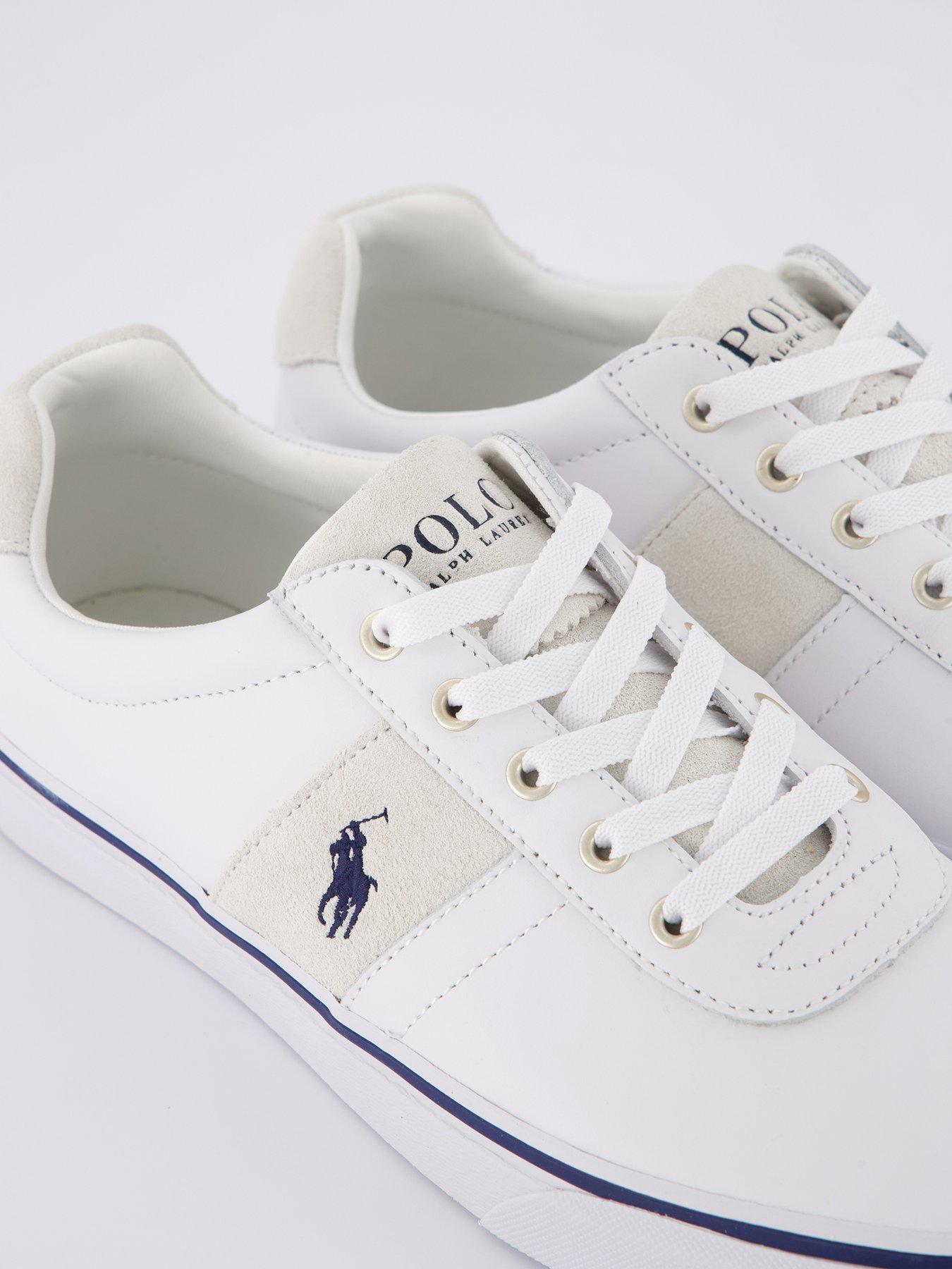 Hanford Leather Trainers White Navy