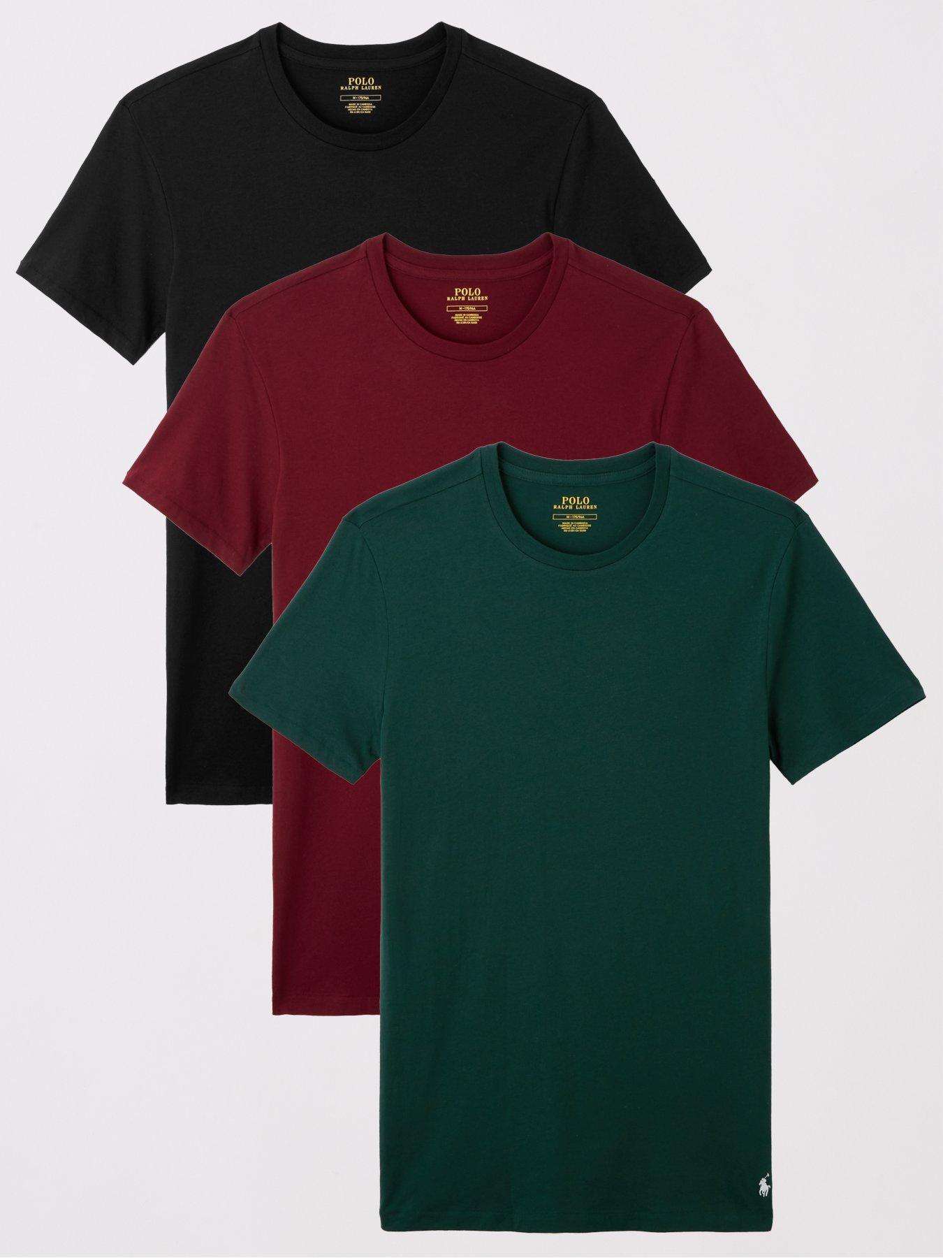 undefined 3 Pack Loungewear T-shirts - Dark Red