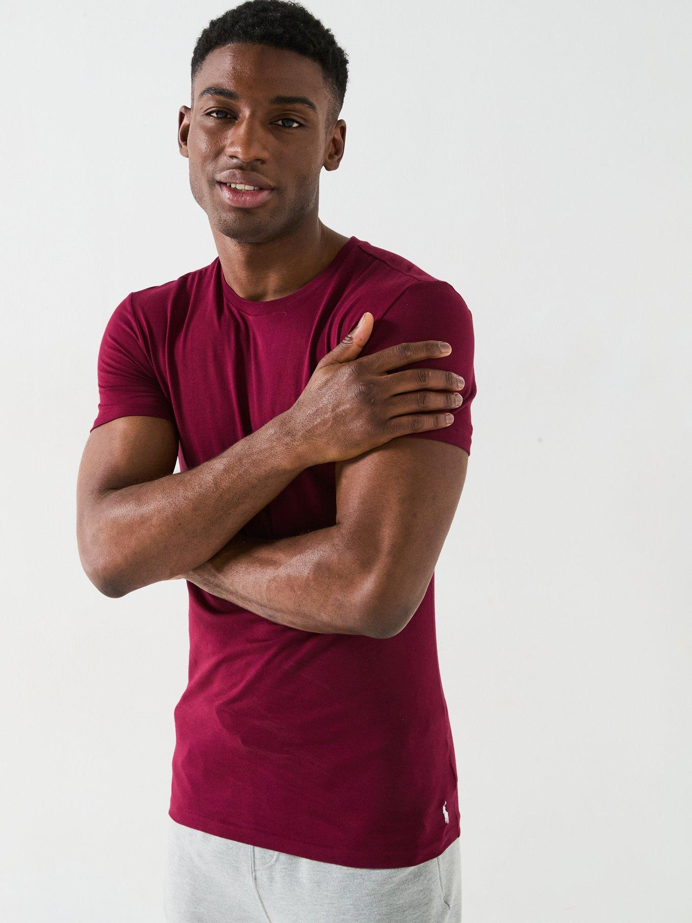 Image 4 of 6 of Polo Ralph Lauren 3 Pack Loungewear T-shirts - Dark Red