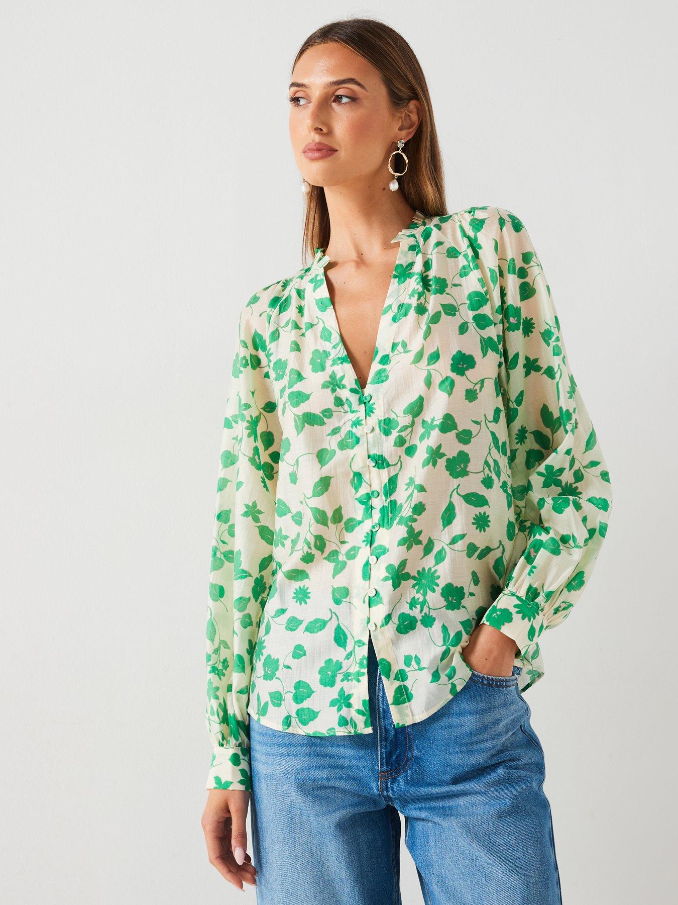 undefined Printed Floral Blouse - Cream