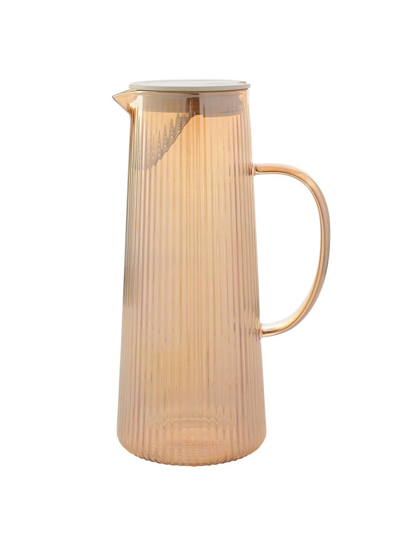 Image 2 of 3 of Hestia Ribbed Glass Jug - Champagne