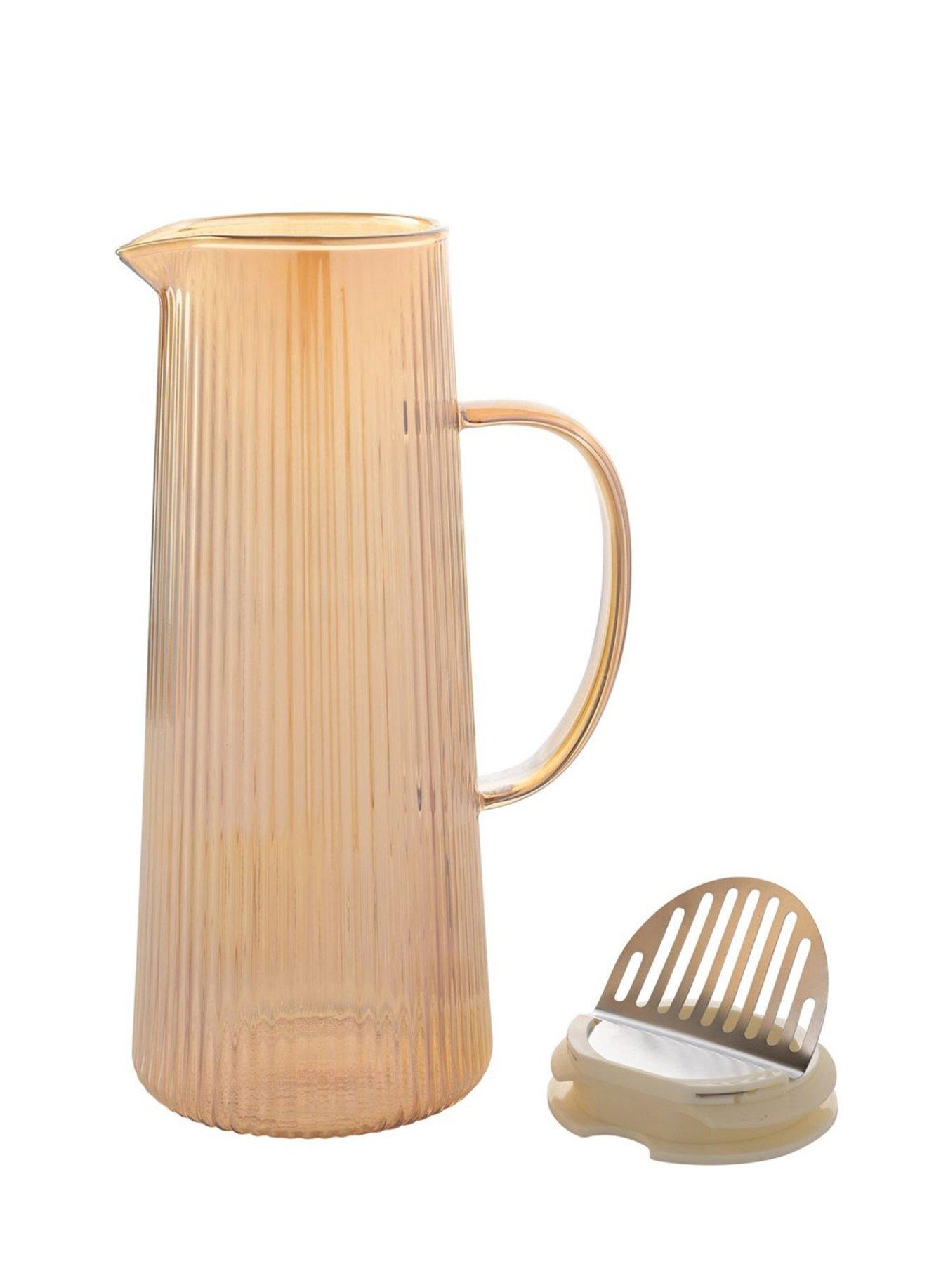 Image 3 of 3 of Hestia Ribbed Glass Jug - Champagne