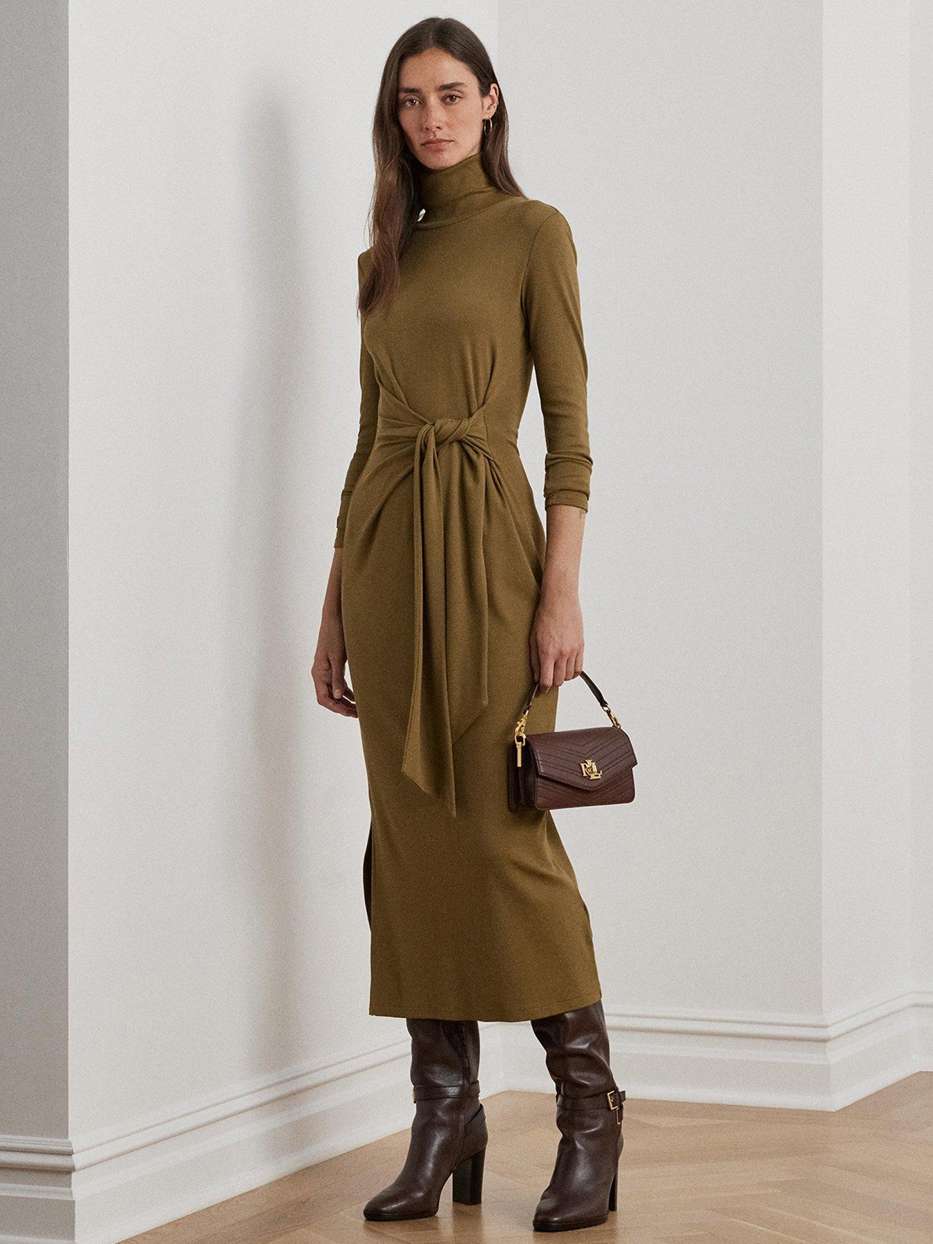 Lauren by Ralph Lauren Montiva Long Sleeve Jumper Dress - Brown, Brown, Size S, Women