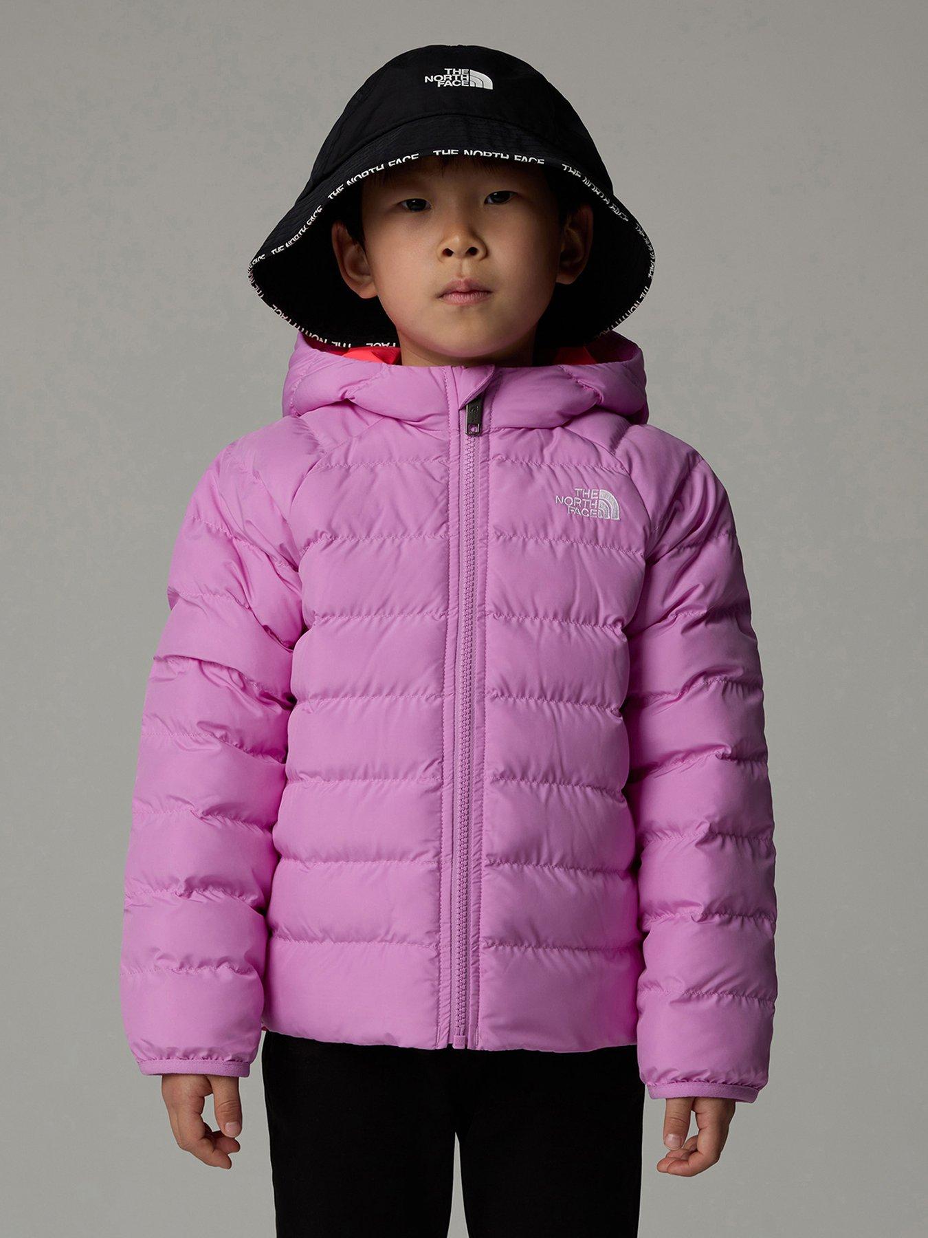 THE NORTH FACE Kids Girls Reversible Perrito Hooded Jacket - Pink, Pink, Size 5 Years